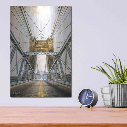 Luxe Metal Art 'Bridge to Ohio' by Donnie Quillen Metal Wall Art,12x16