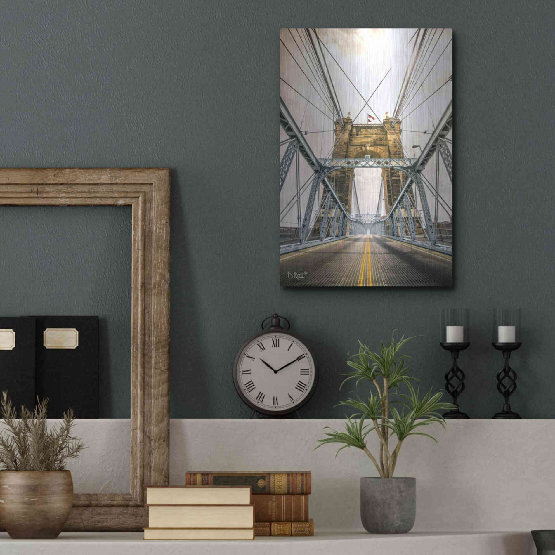 Luxe Metal Art 'Bridge to Ohio' by Donnie Quillen Metal Wall Art,12x16
