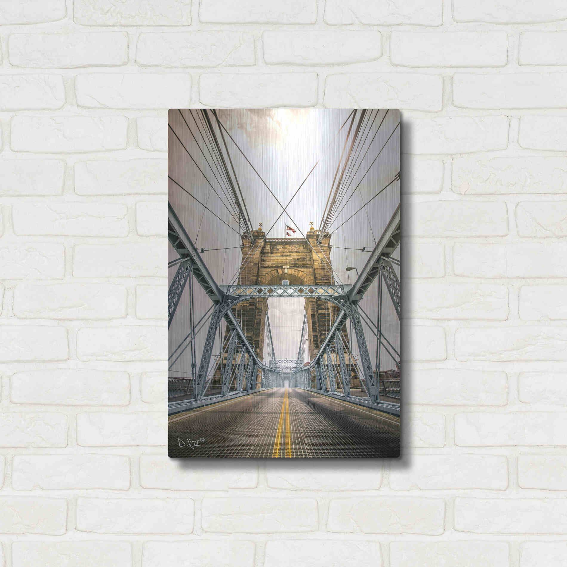 Luxe Metal Art 'Bridge to Ohio' by Donnie Quillen Metal Wall Art,16x24