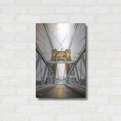 Luxe Metal Art 'Bridge to Ohio' by Donnie Quillen Metal Wall Art,16x24