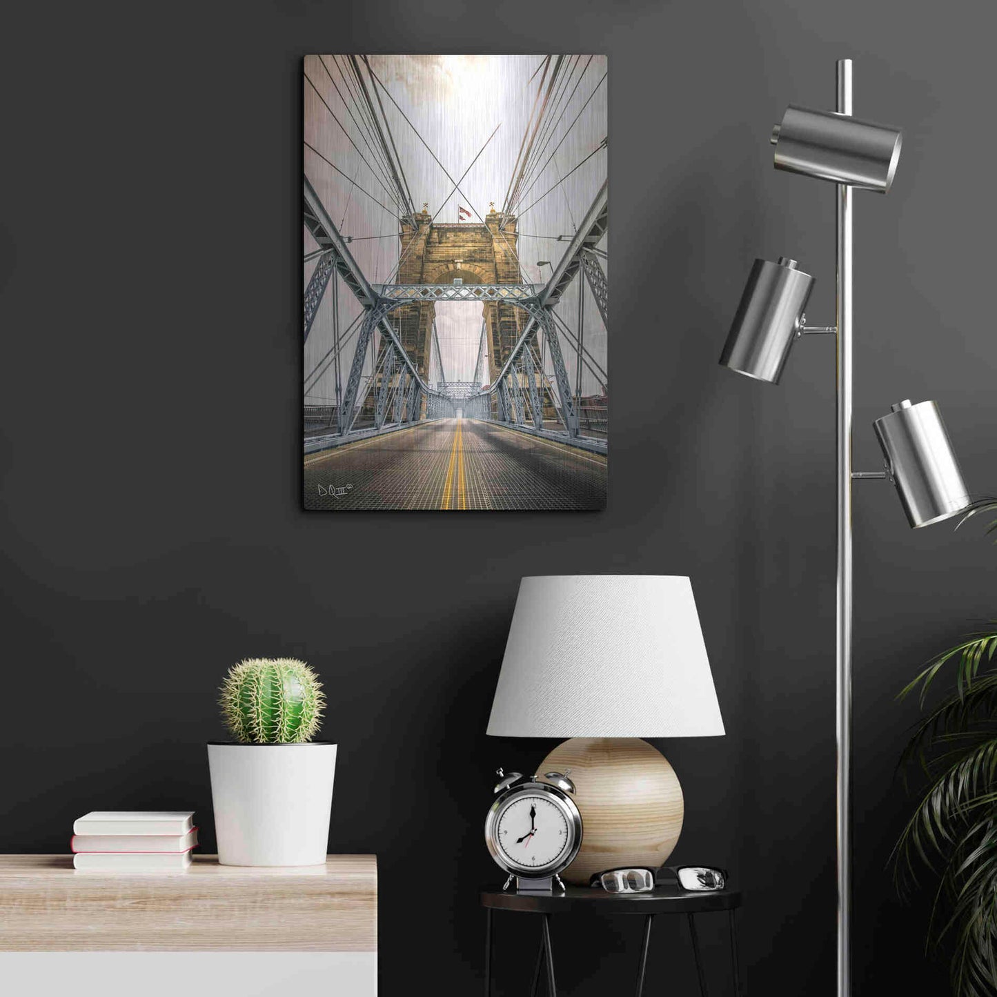 Luxe Metal Art 'Bridge to Ohio' by Donnie Quillen Metal Wall Art,16x24