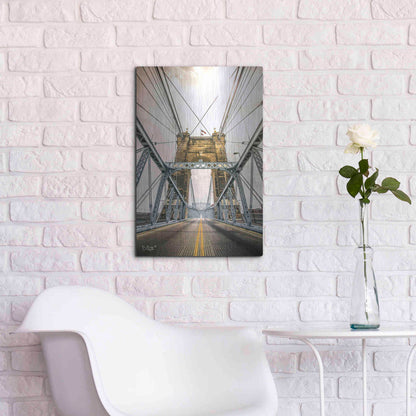 Luxe Metal Art 'Bridge to Ohio' by Donnie Quillen Metal Wall Art,16x24