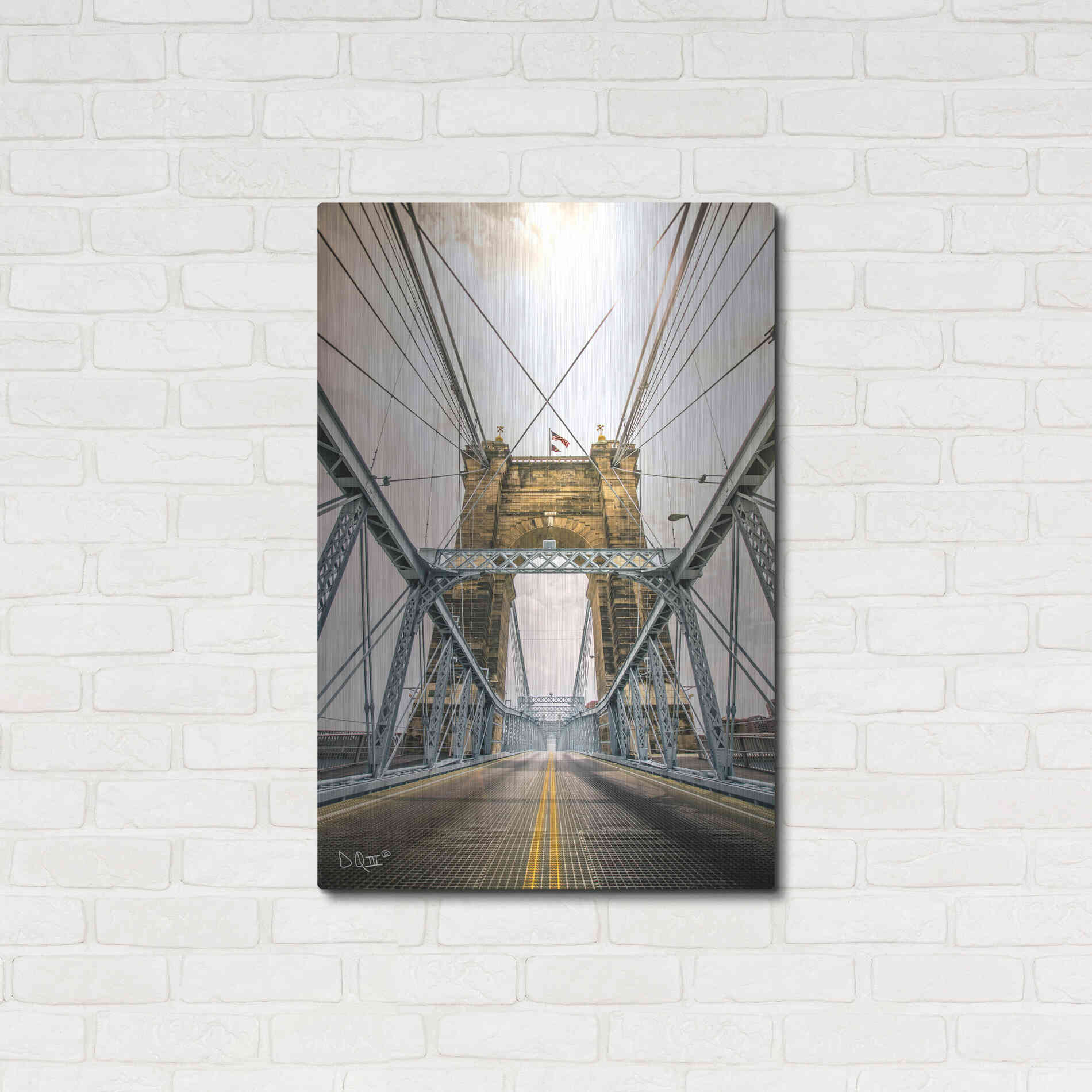 Luxe Metal Art 'Bridge to Ohio' by Donnie Quillen Metal Wall Art,24x36