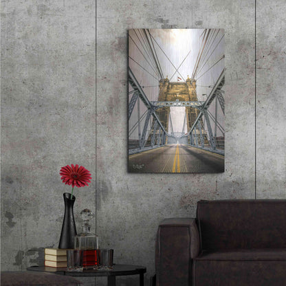 Luxe Metal Art 'Bridge to Ohio' by Donnie Quillen Metal Wall Art,24x36