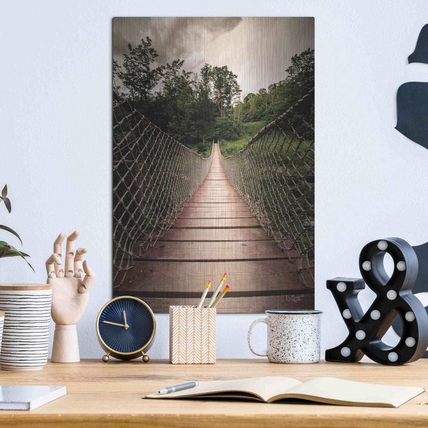 Luxe Metal Art 'Wilderness Walkway' by Donnie Quillen Metal Wall Art,12x16