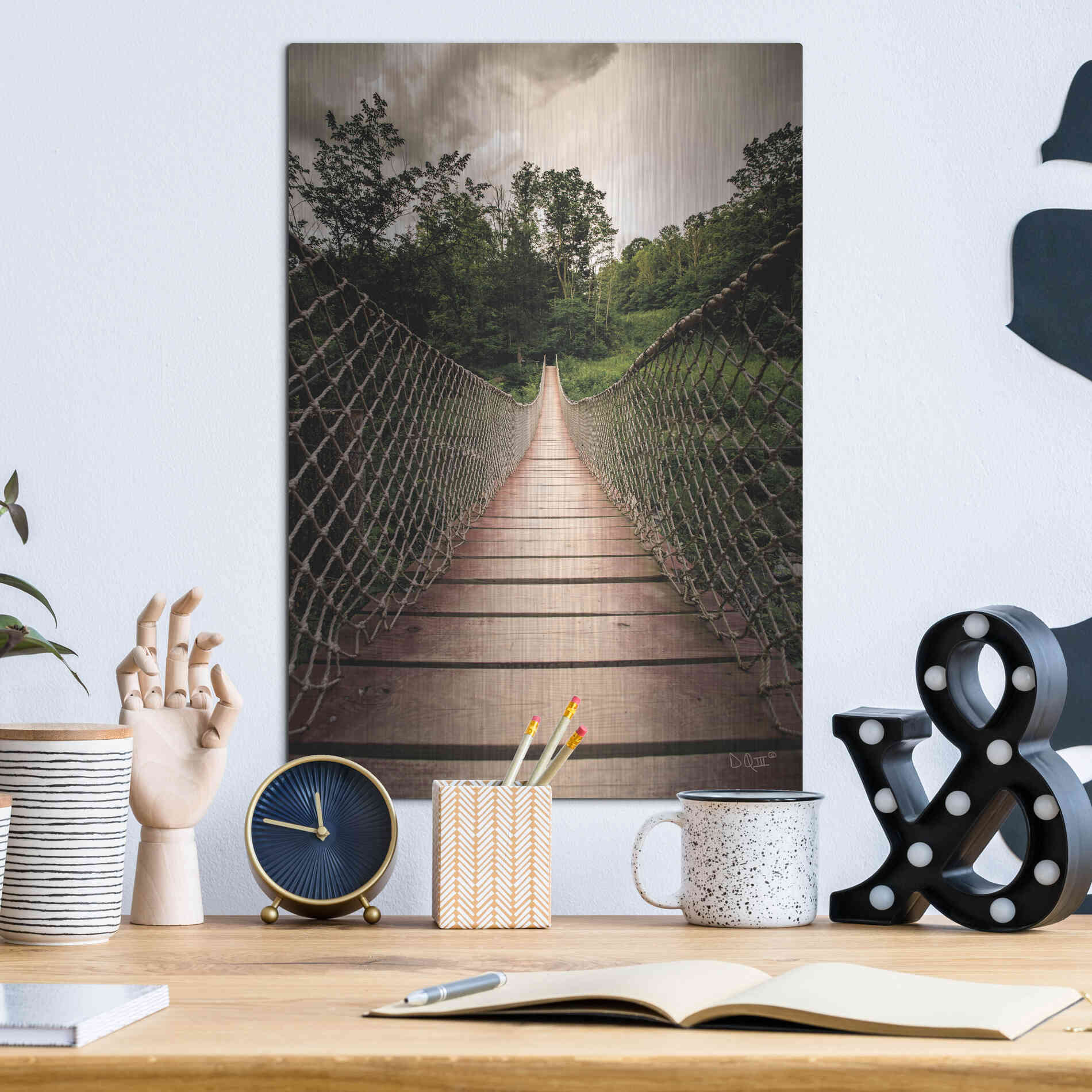 Luxe Metal Art 'Wilderness Walkway' by Donnie Quillen Metal Wall Art,12x16