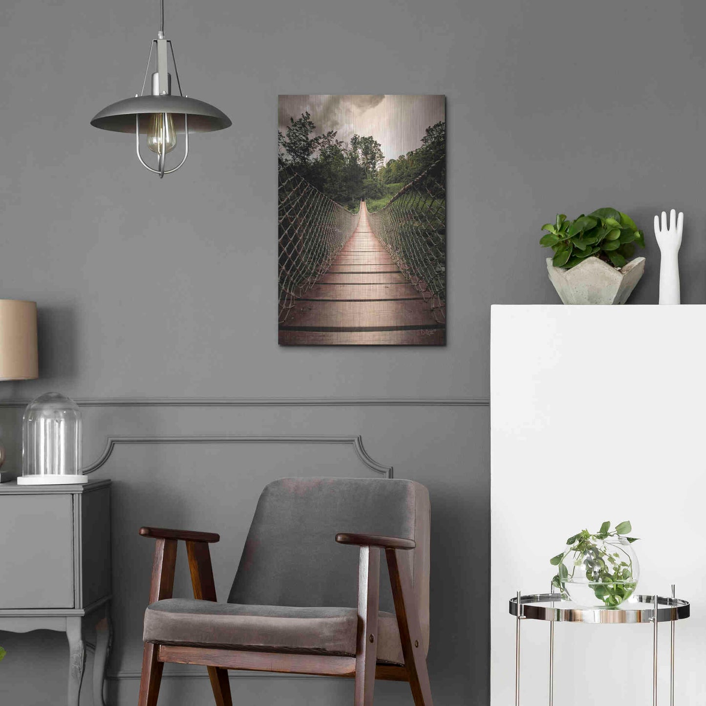 Luxe Metal Art 'Wilderness Walkway' by Donnie Quillen Metal Wall Art,16x24