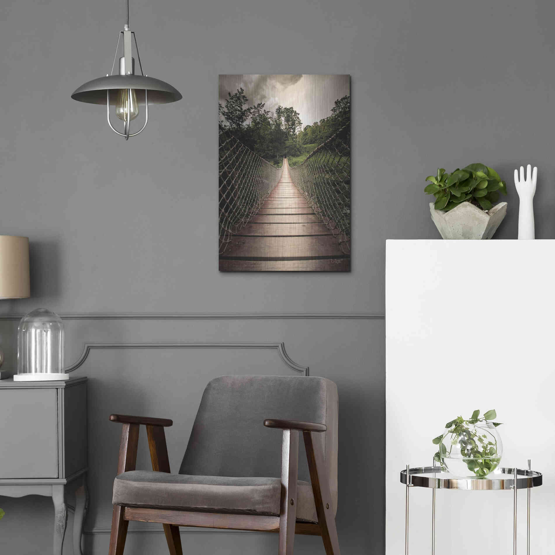 Luxe Metal Art 'Wilderness Walkway' by Donnie Quillen Metal Wall Art,16x24