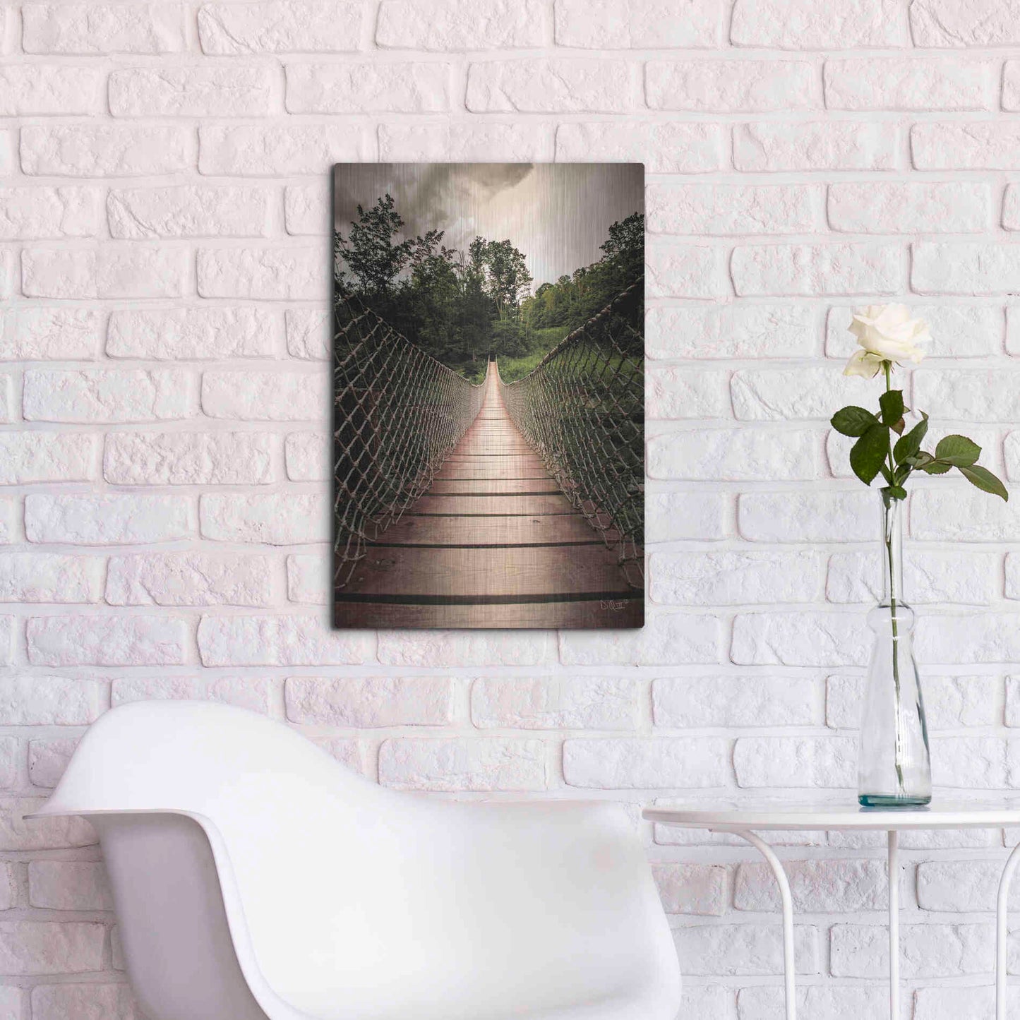 Luxe Metal Art 'Wilderness Walkway' by Donnie Quillen Metal Wall Art,16x24
