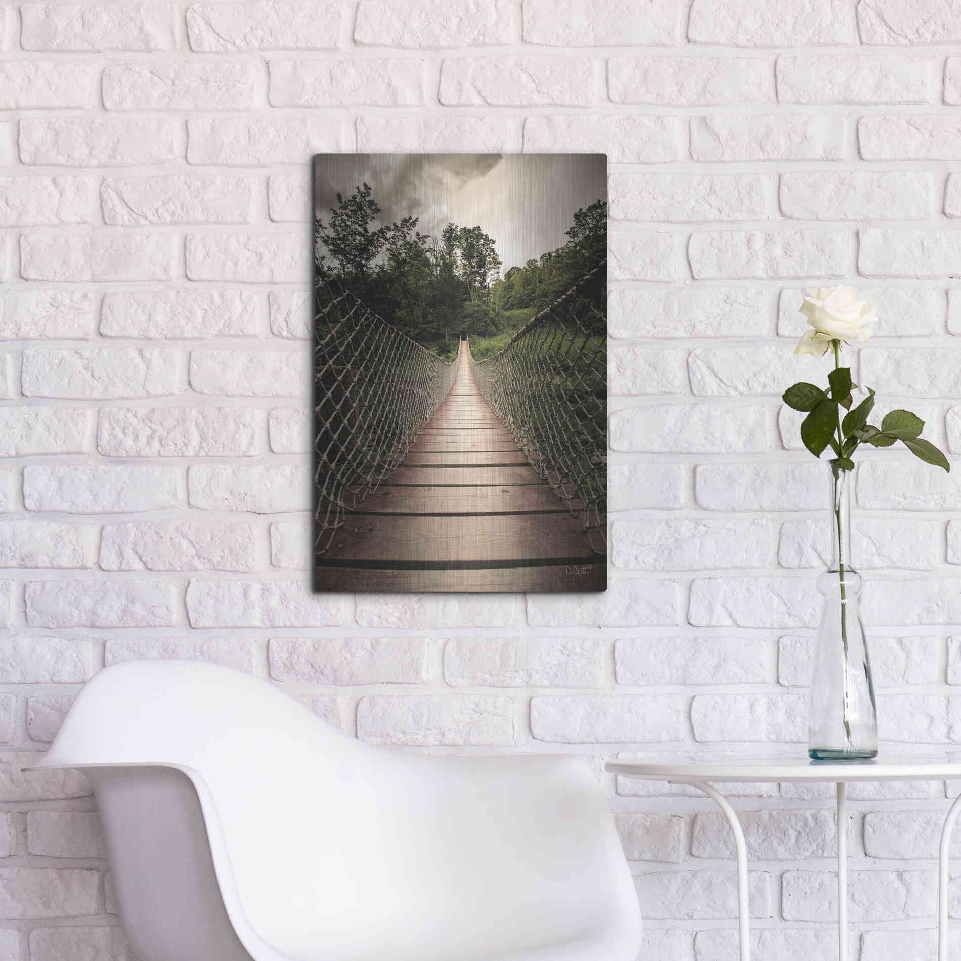 Luxe Metal Art 'Wilderness Walkway' by Donnie Quillen Metal Wall Art,16x24