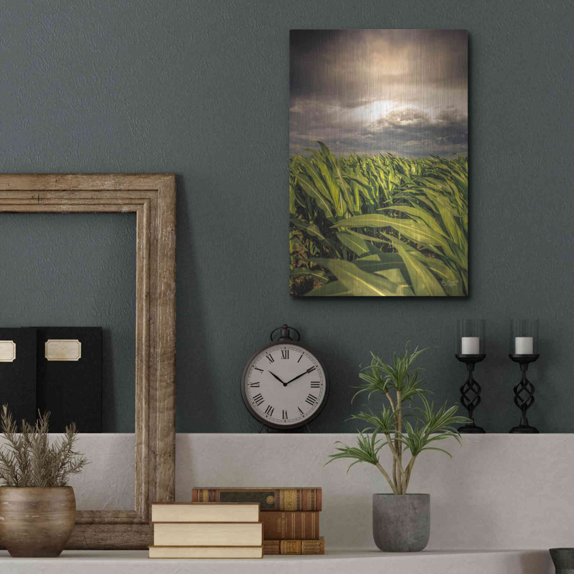 Luxe Metal Art 'Field of Corn' by Donnie Quillen Metal Wall Art,12x16