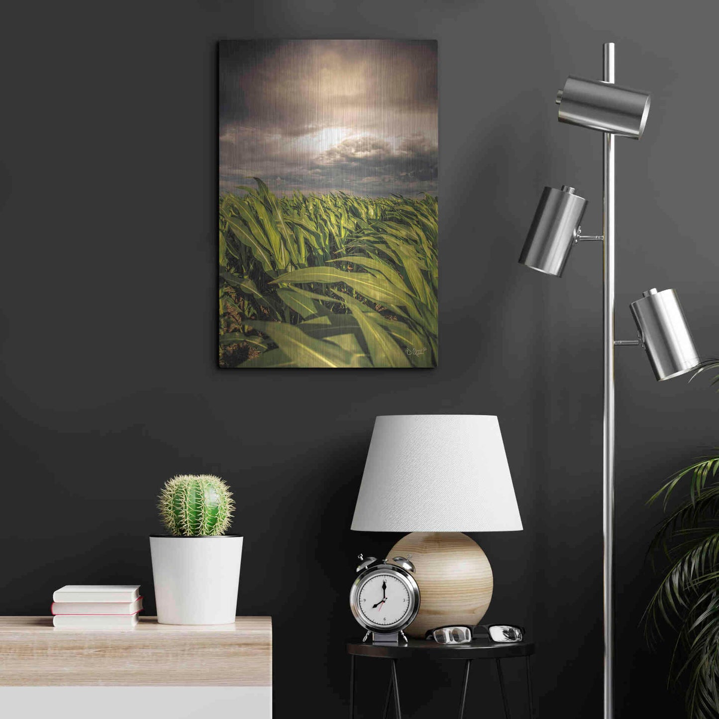 Luxe Metal Art 'Field of Corn' by Donnie Quillen Metal Wall Art,16x24