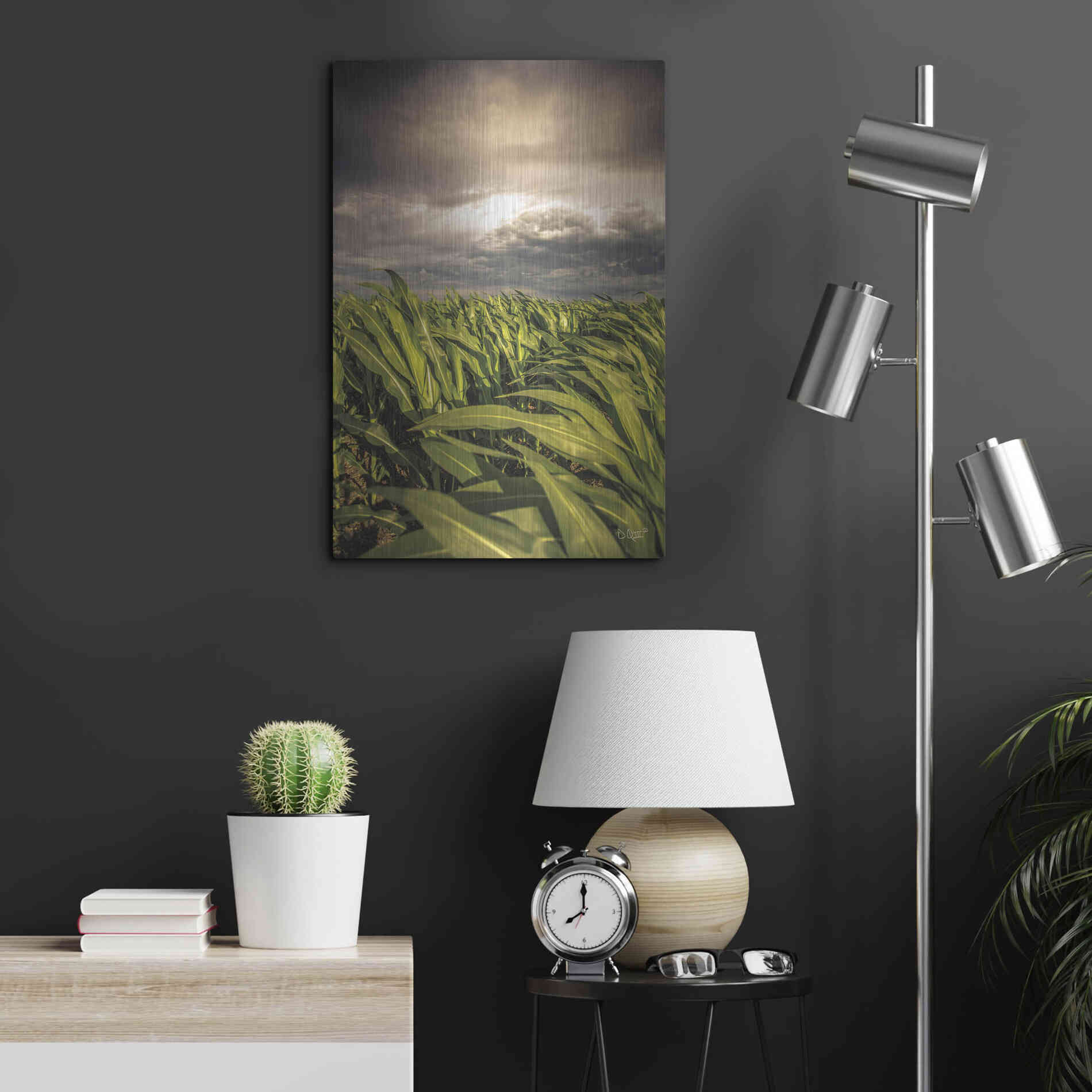 Luxe Metal Art 'Field of Corn' by Donnie Quillen Metal Wall Art,16x24