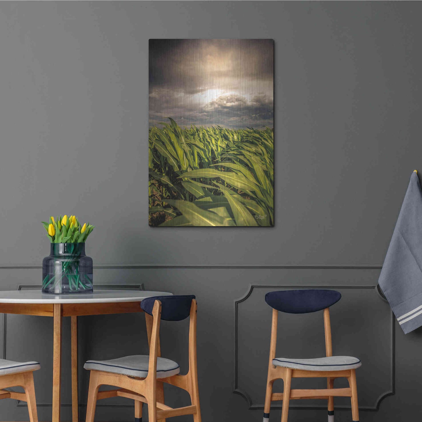 Luxe Metal Art 'Field of Corn' by Donnie Quillen Metal Wall Art,24x36