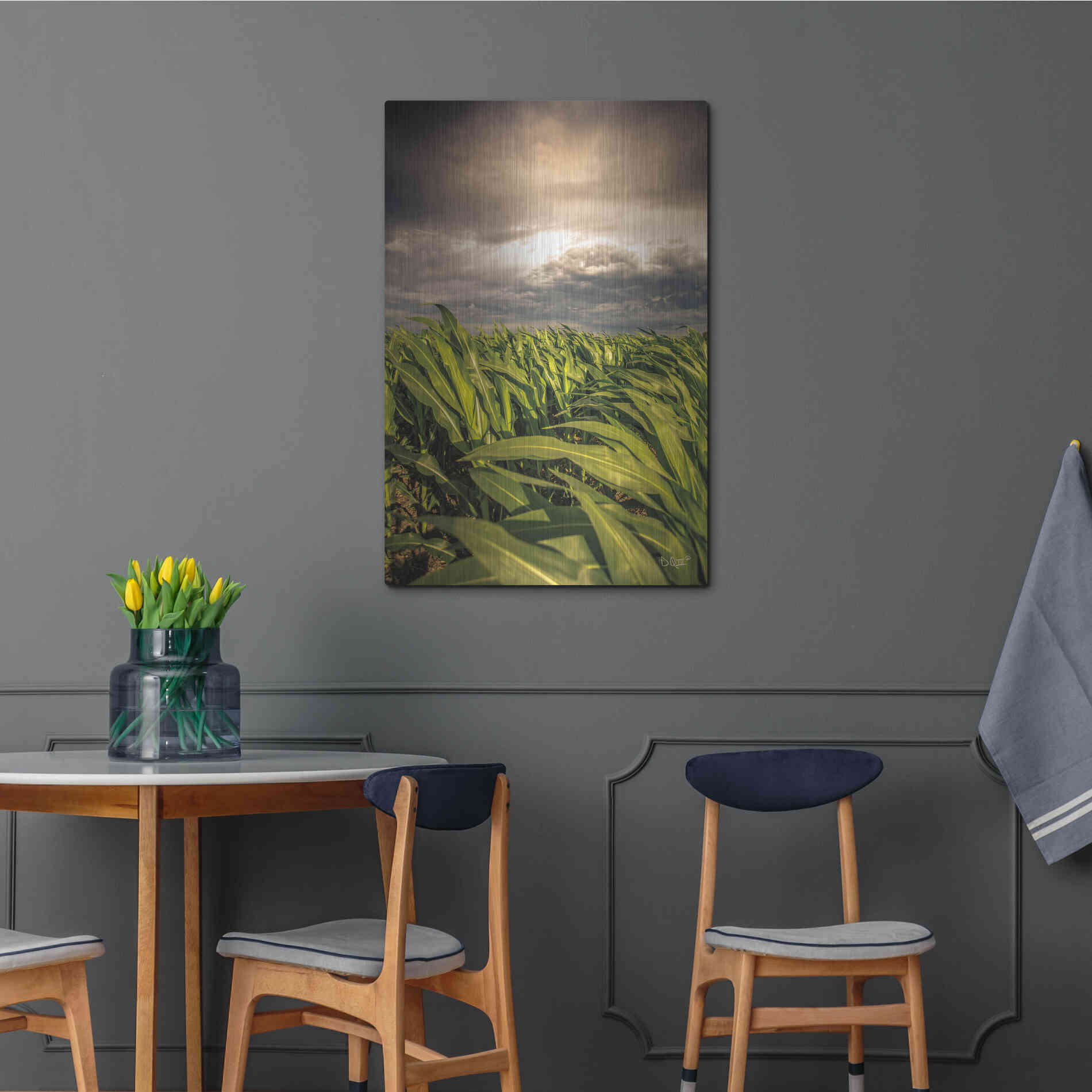 Luxe Metal Art 'Field of Corn' by Donnie Quillen Metal Wall Art,24x36
