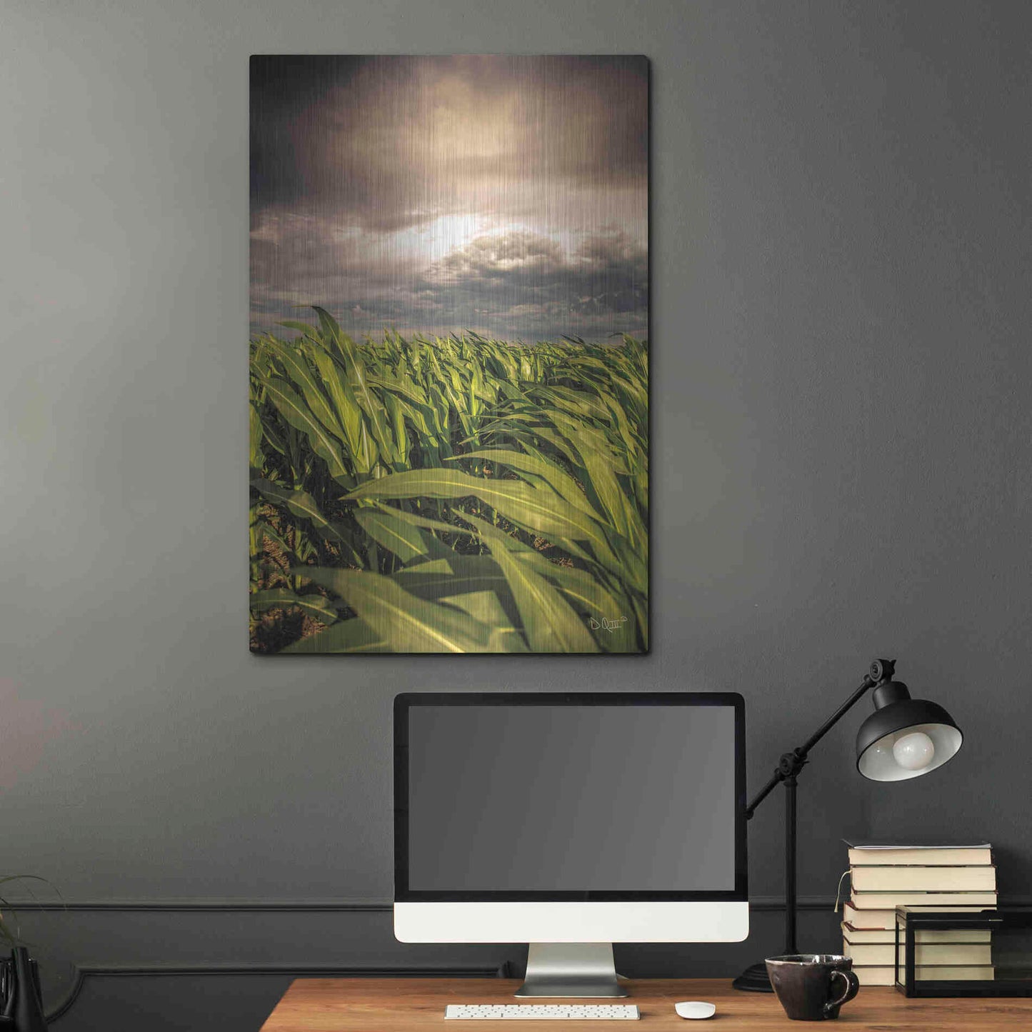 Luxe Metal Art 'Field of Corn' by Donnie Quillen Metal Wall Art,24x36