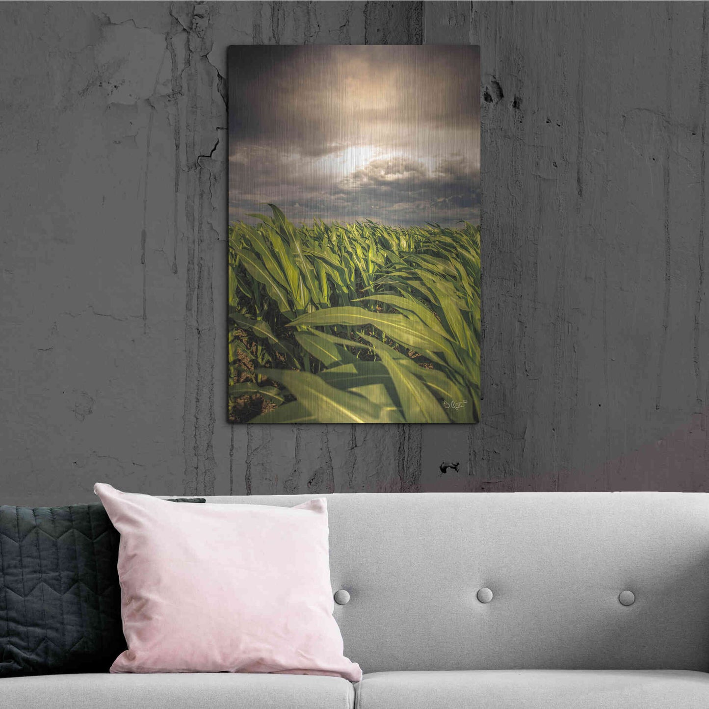 Luxe Metal Art 'Field of Corn' by Donnie Quillen Metal Wall Art,24x36