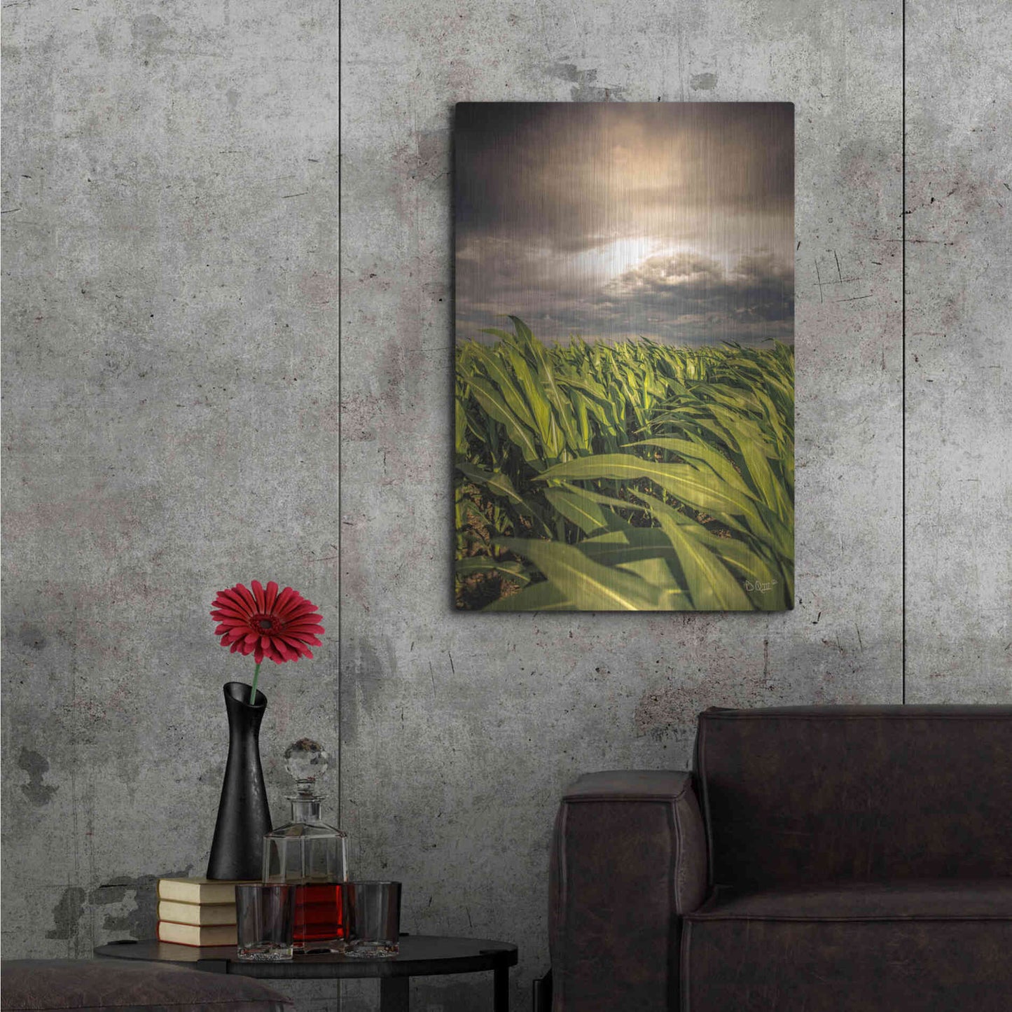 Luxe Metal Art 'Field of Corn' by Donnie Quillen Metal Wall Art,24x36