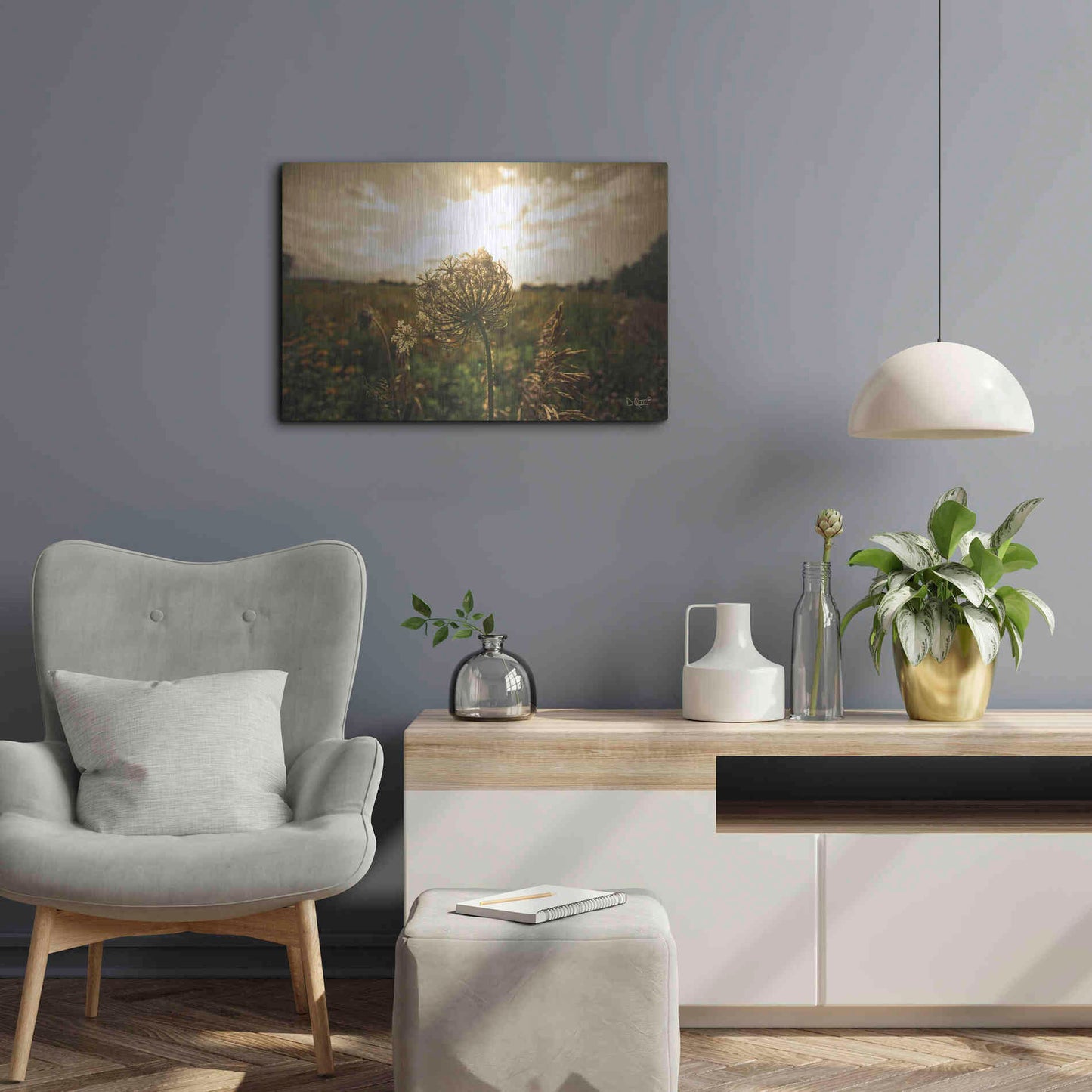 Luxe Metal Art 'Face the Sun II' by Donnie Quillen Metal Wall Art,24x16