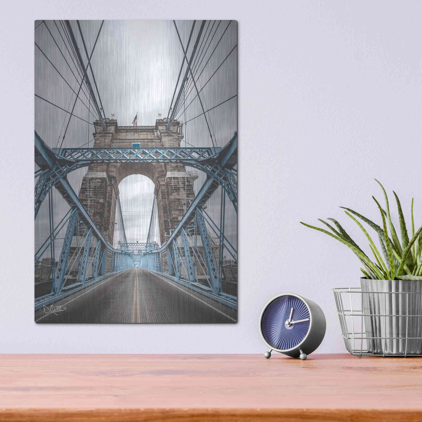 Luxe Metal Art 'The Blues I' by Donnie Quillen Metal Wall Art,12x16