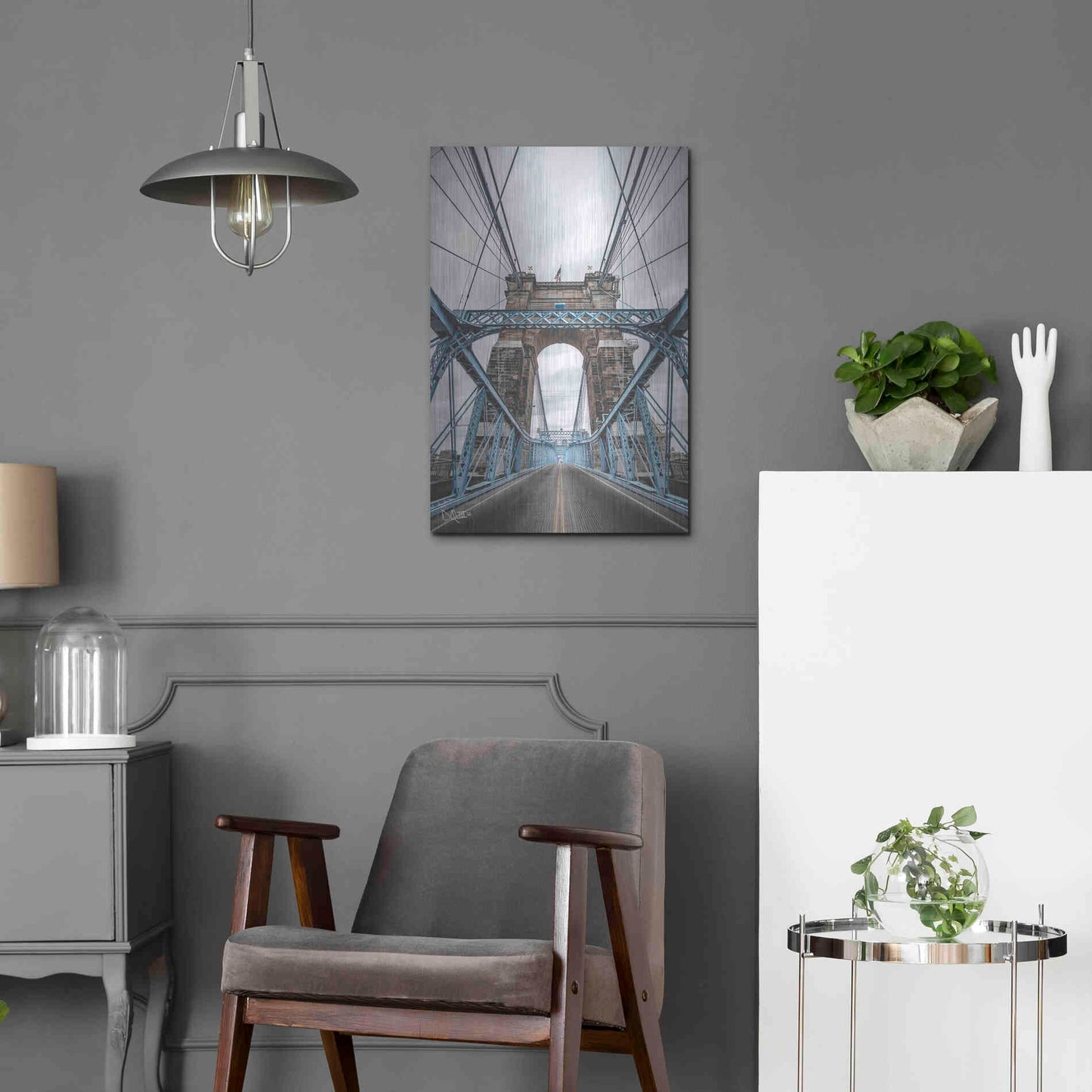 Luxe Metal Art 'The Blues I' by Donnie Quillen Metal Wall Art,16x24