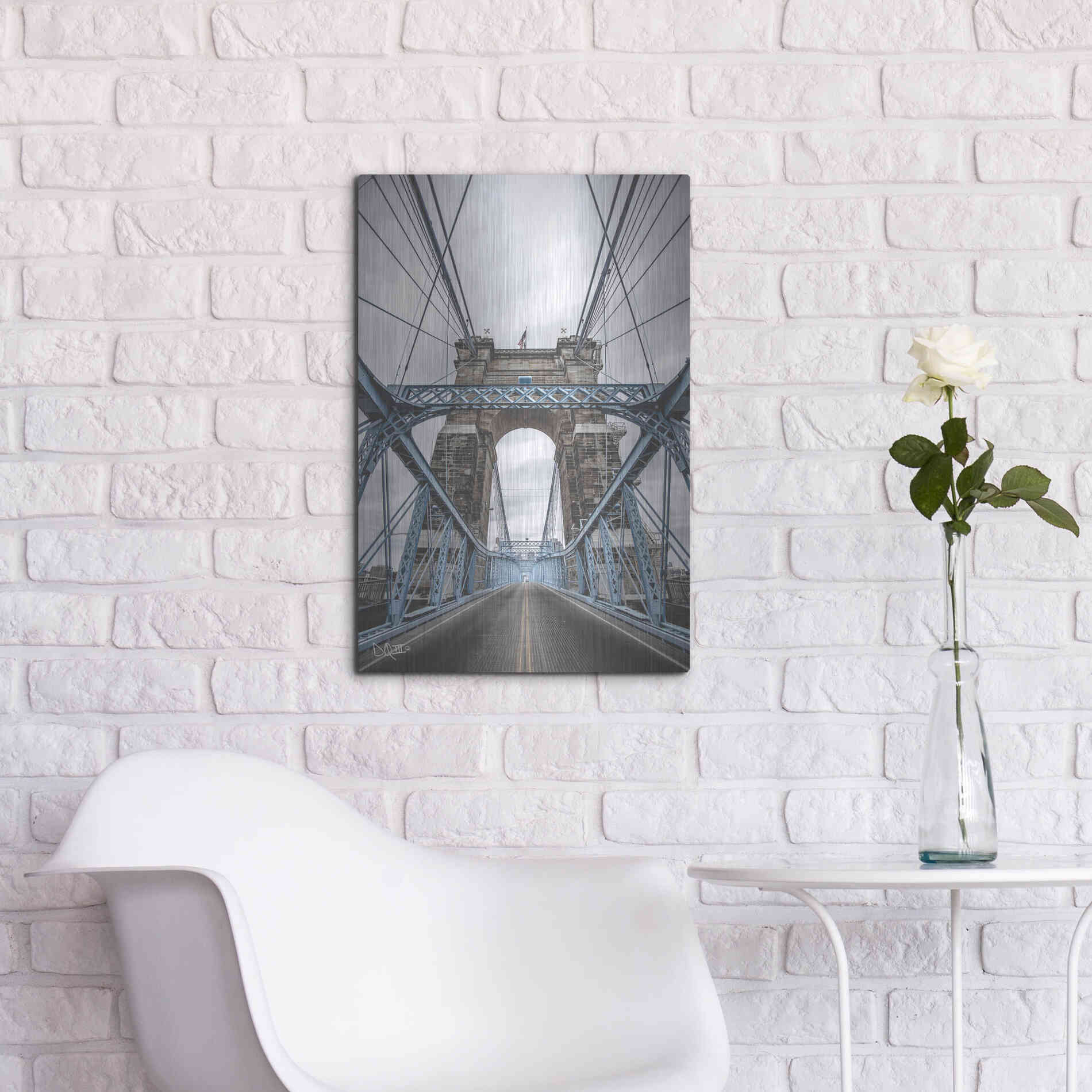 Luxe Metal Art 'The Blues I' by Donnie Quillen Metal Wall Art,16x24