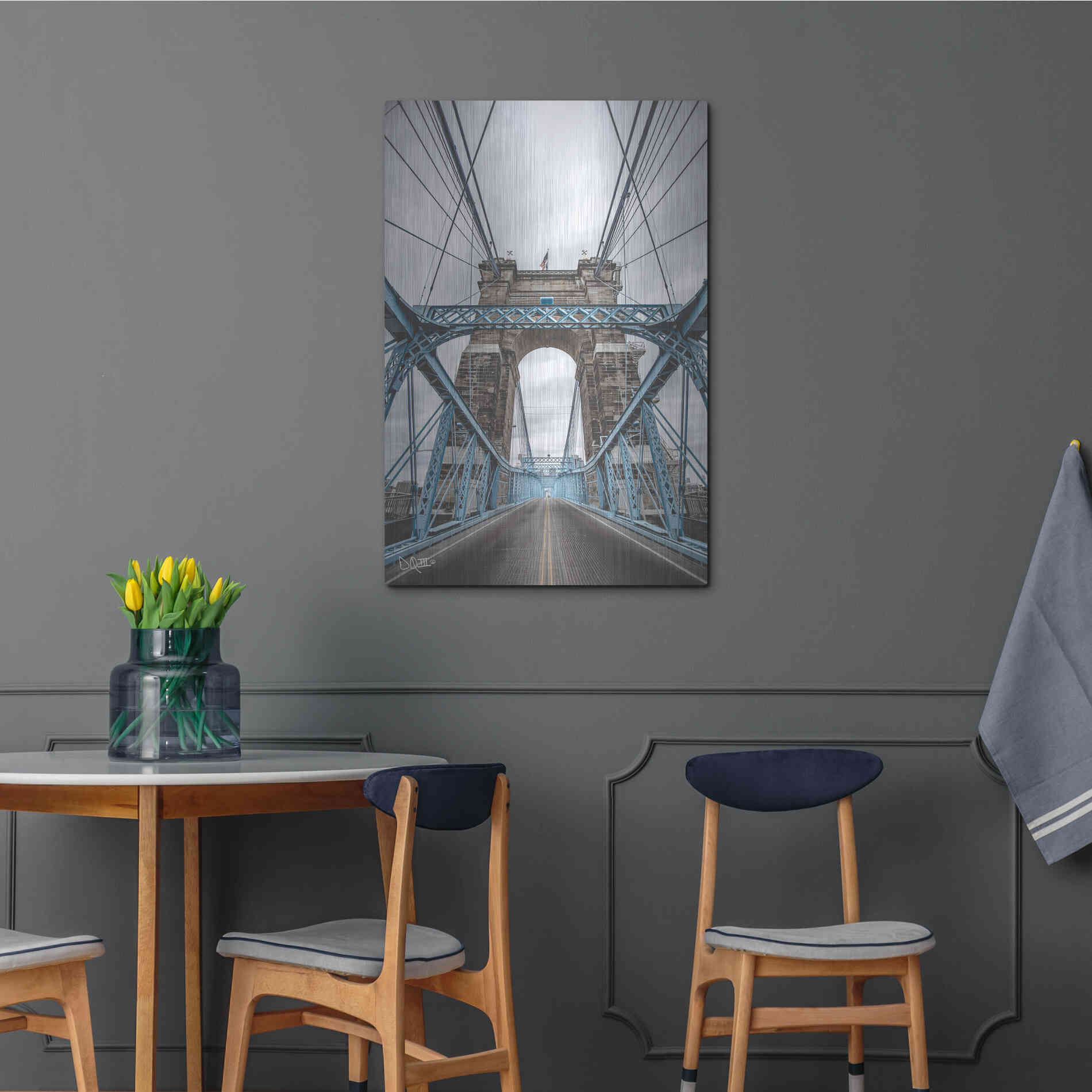 Luxe Metal Art 'The Blues I' by Donnie Quillen Metal Wall Art,24x36