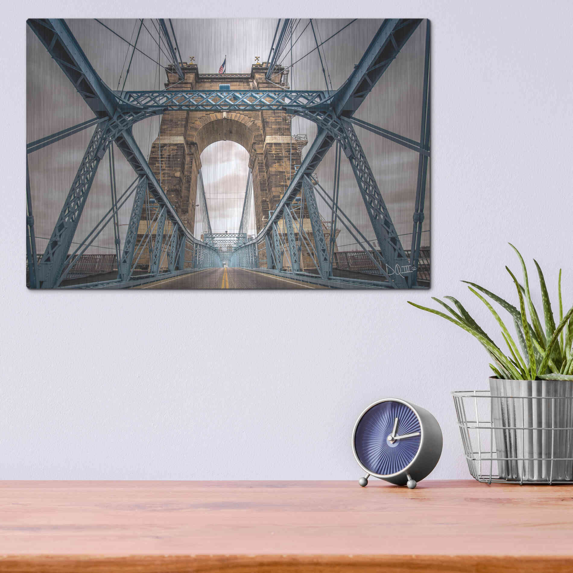 Luxe Metal Art 'The Blues II' by Donnie Quillen Metal Wall Art,16x12