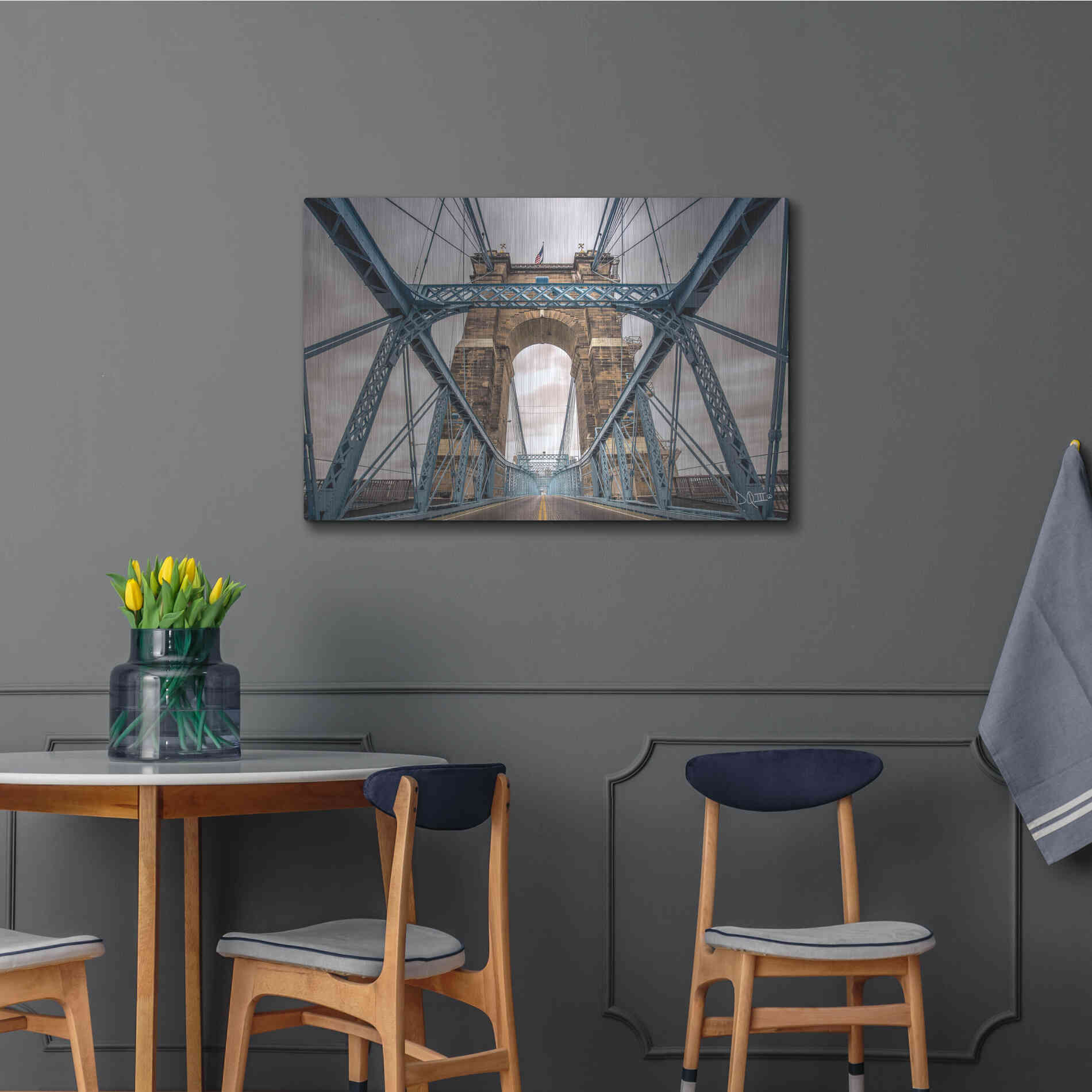 Luxe Metal Art 'The Blues II' by Donnie Quillen Metal Wall Art,36x24