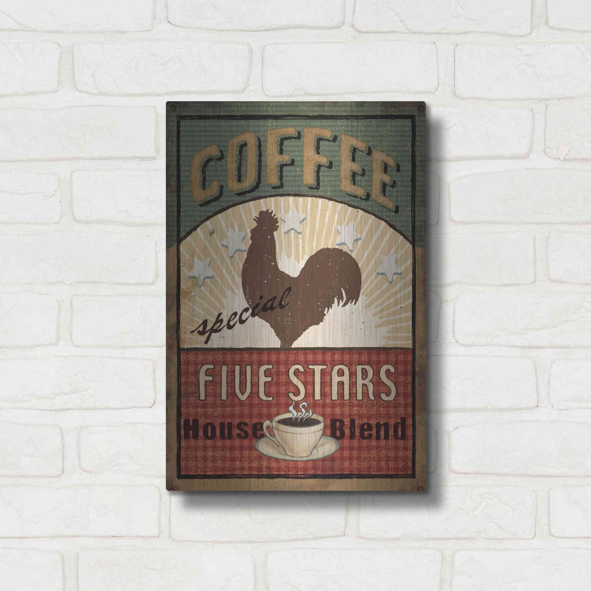 Luxe Metal Art 'Coffee Blend III' by Daphne Brissonet, Metal Wall Art,12x16