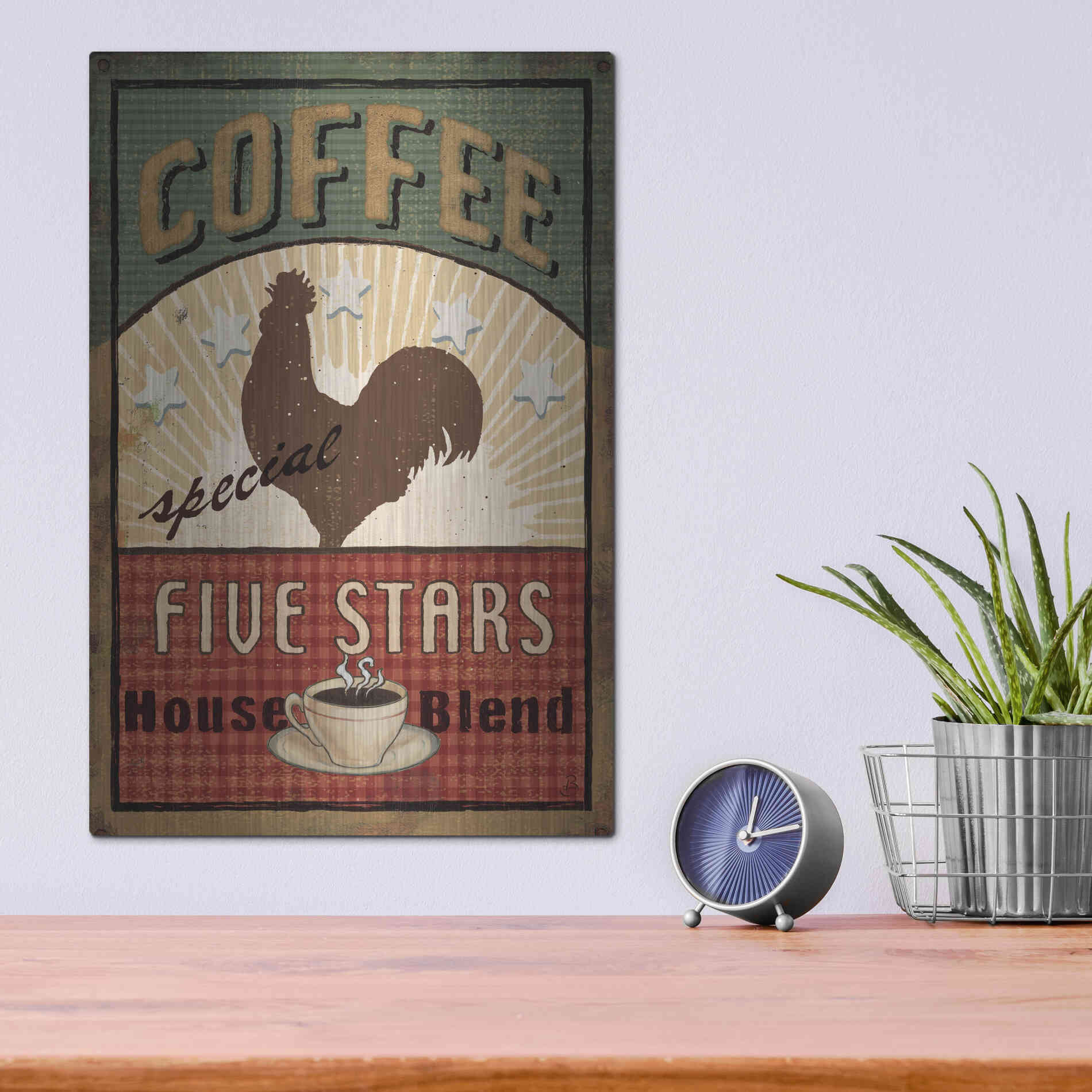 Luxe Metal Art 'Coffee Blend III' by Daphne Brissonet, Metal Wall Art,12x16