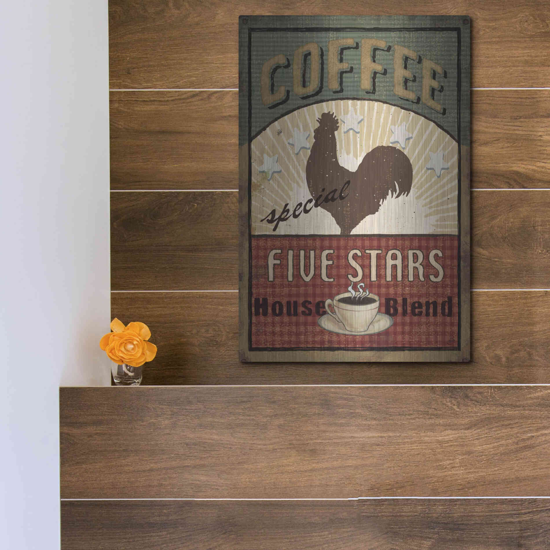 Luxe Metal Art 'Coffee Blend III' by Daphne Brissonet, Metal Wall Art,12x16