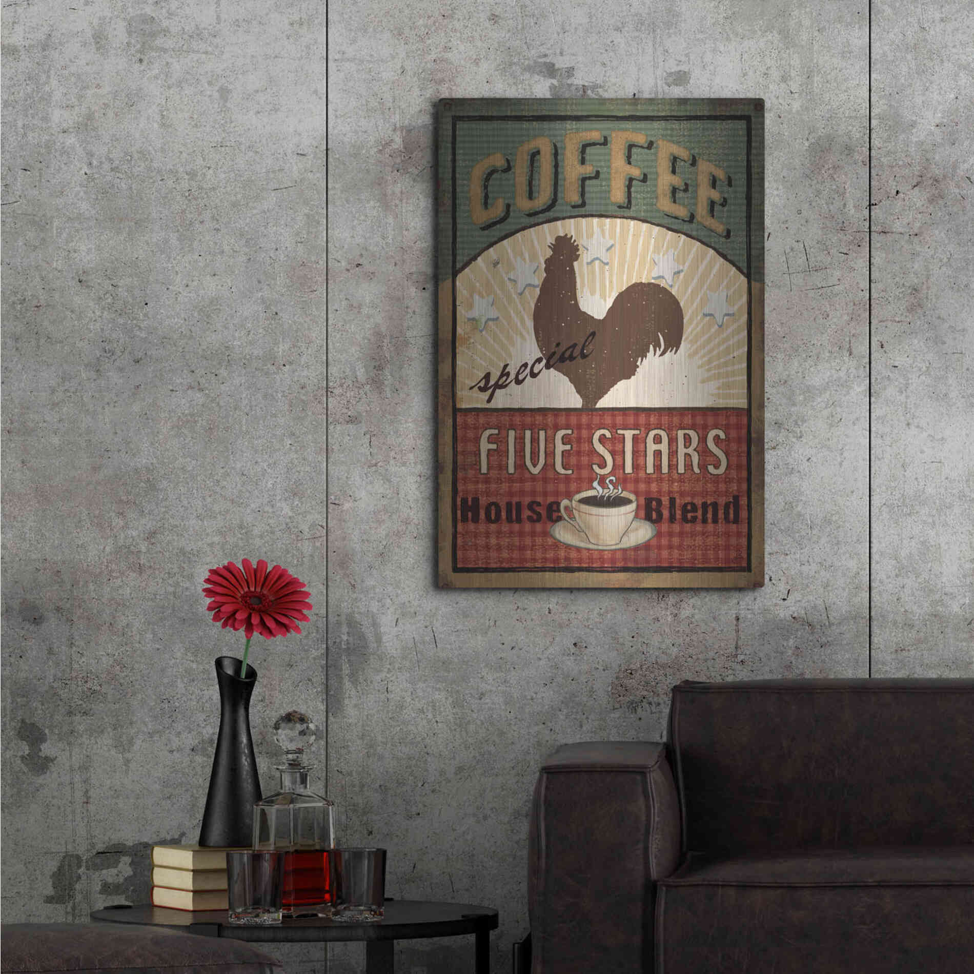 Luxe Metal Art 'Coffee Blend III' by Daphne Brissonet, Metal Wall Art,24x36