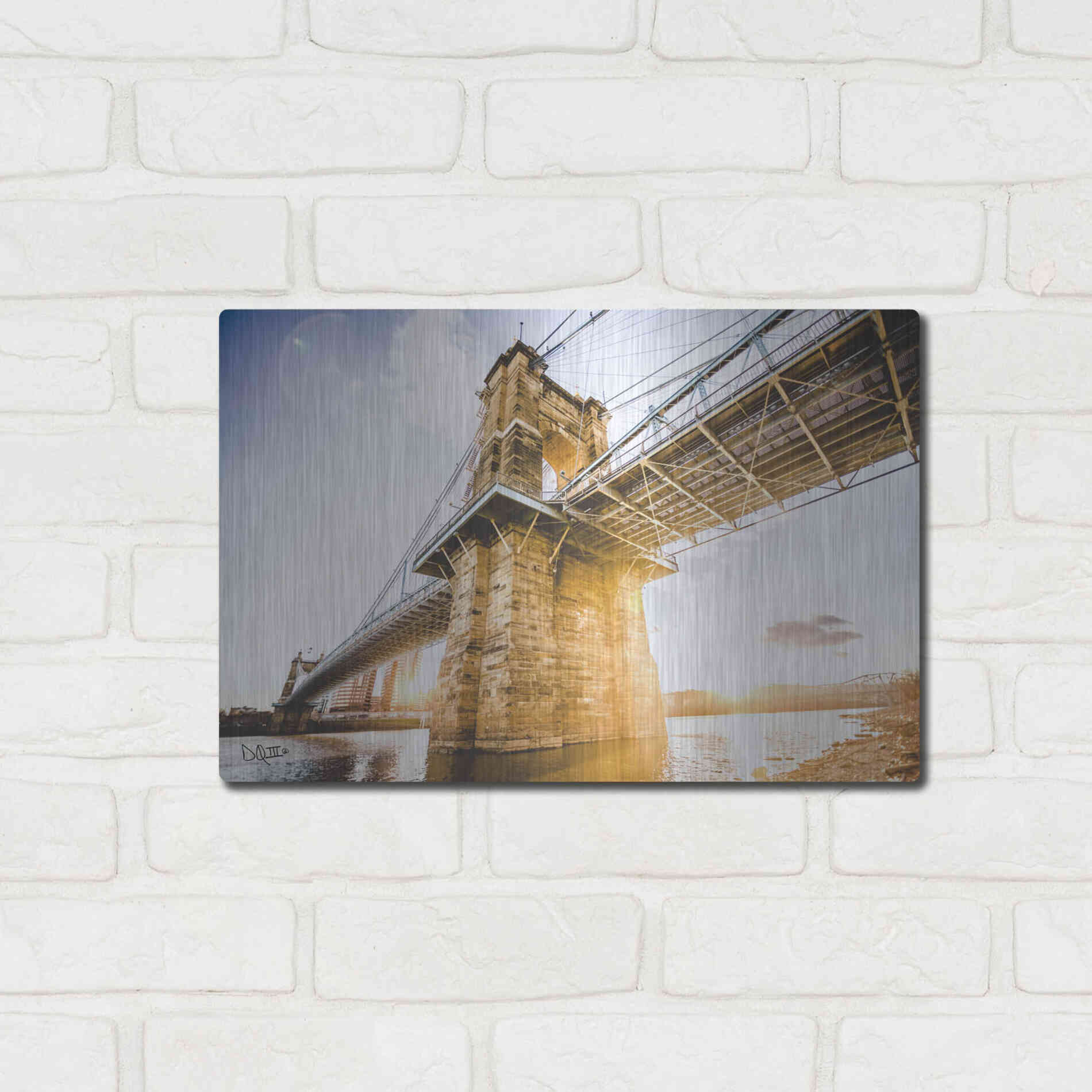 Luxe Metal Art 'Double Sunset' by Donnie Quillen Metal Wall Art,16x12