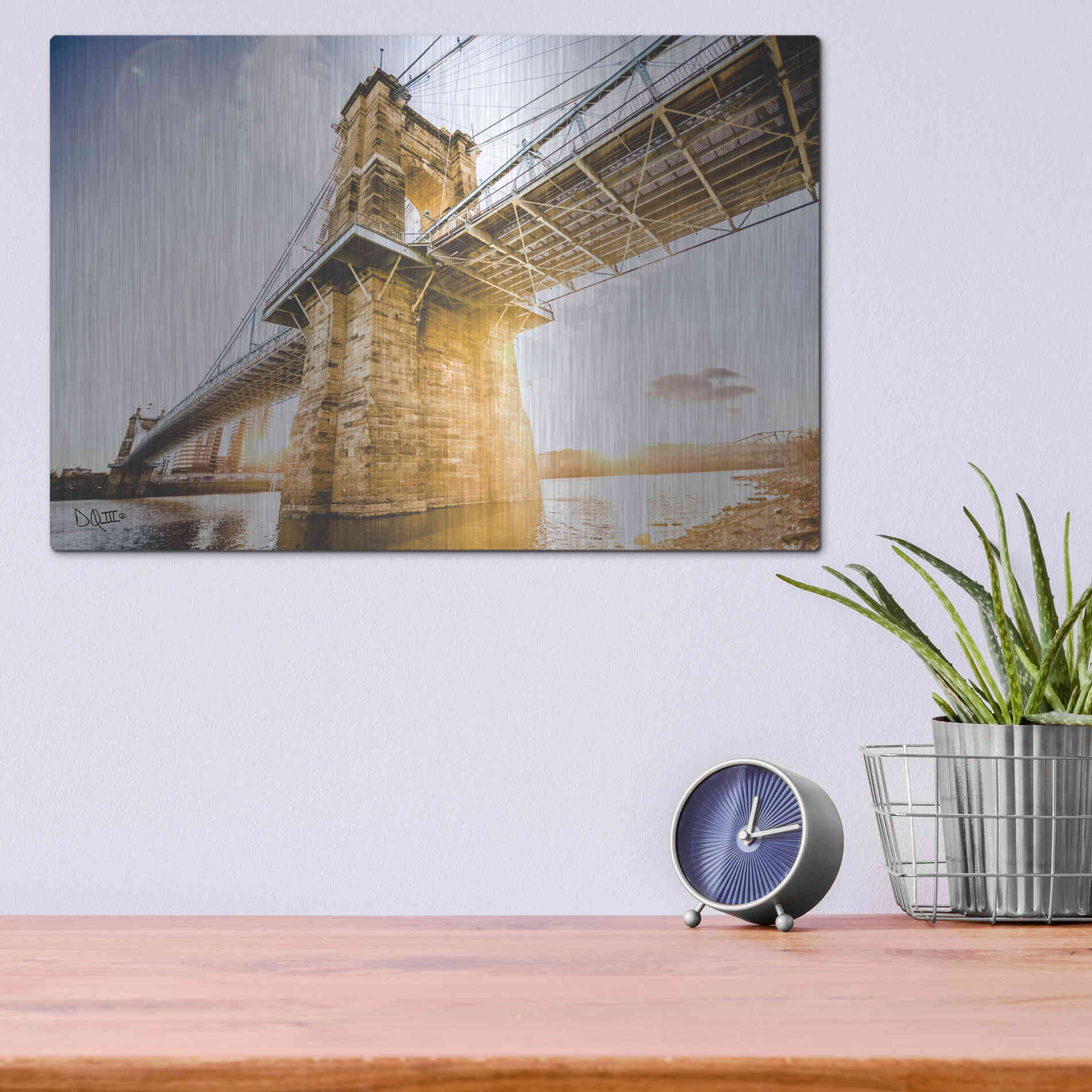 Luxe Metal Art 'Double Sunset' by Donnie Quillen Metal Wall Art,16x12