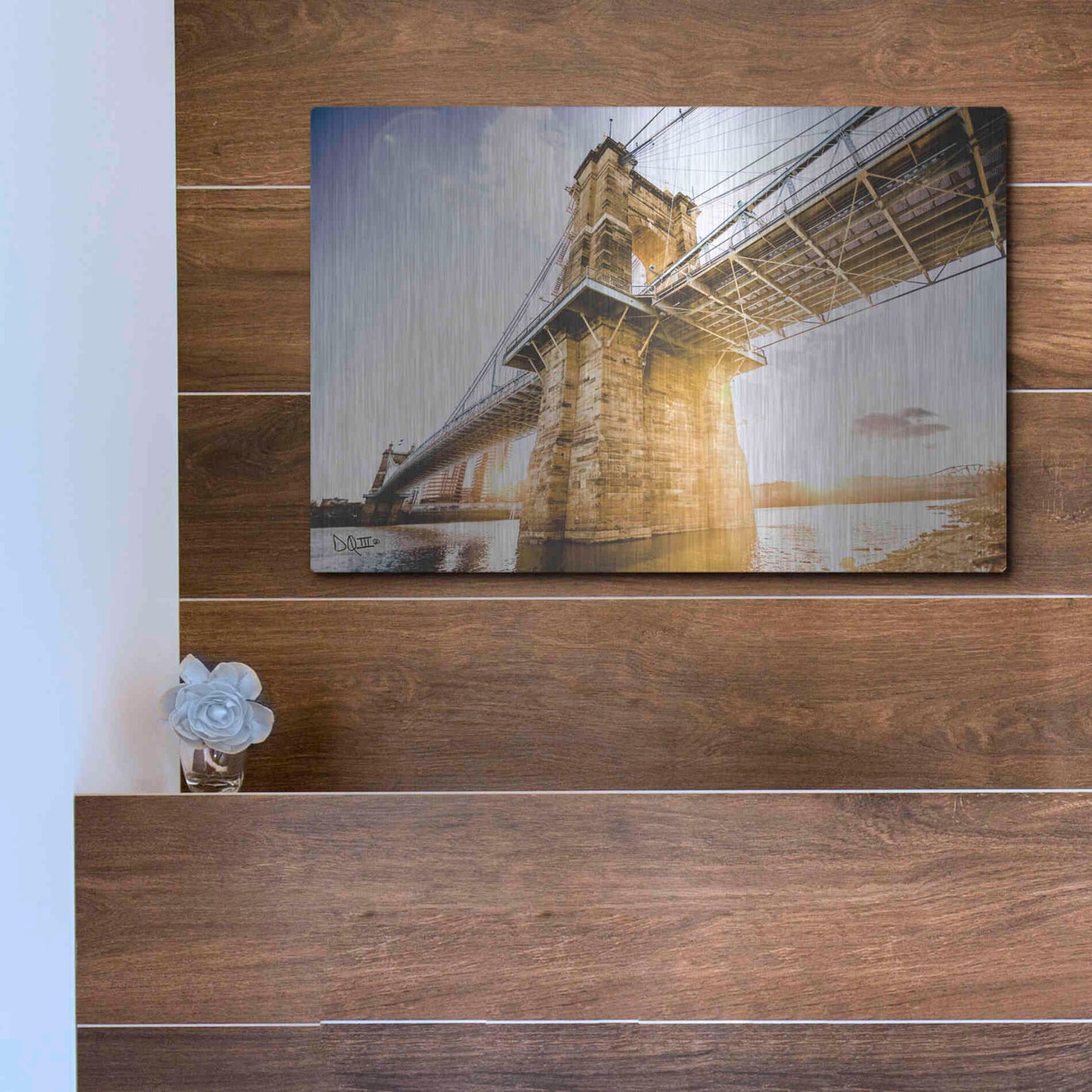 Luxe Metal Art 'Double Sunset' by Donnie Quillen Metal Wall Art,16x12