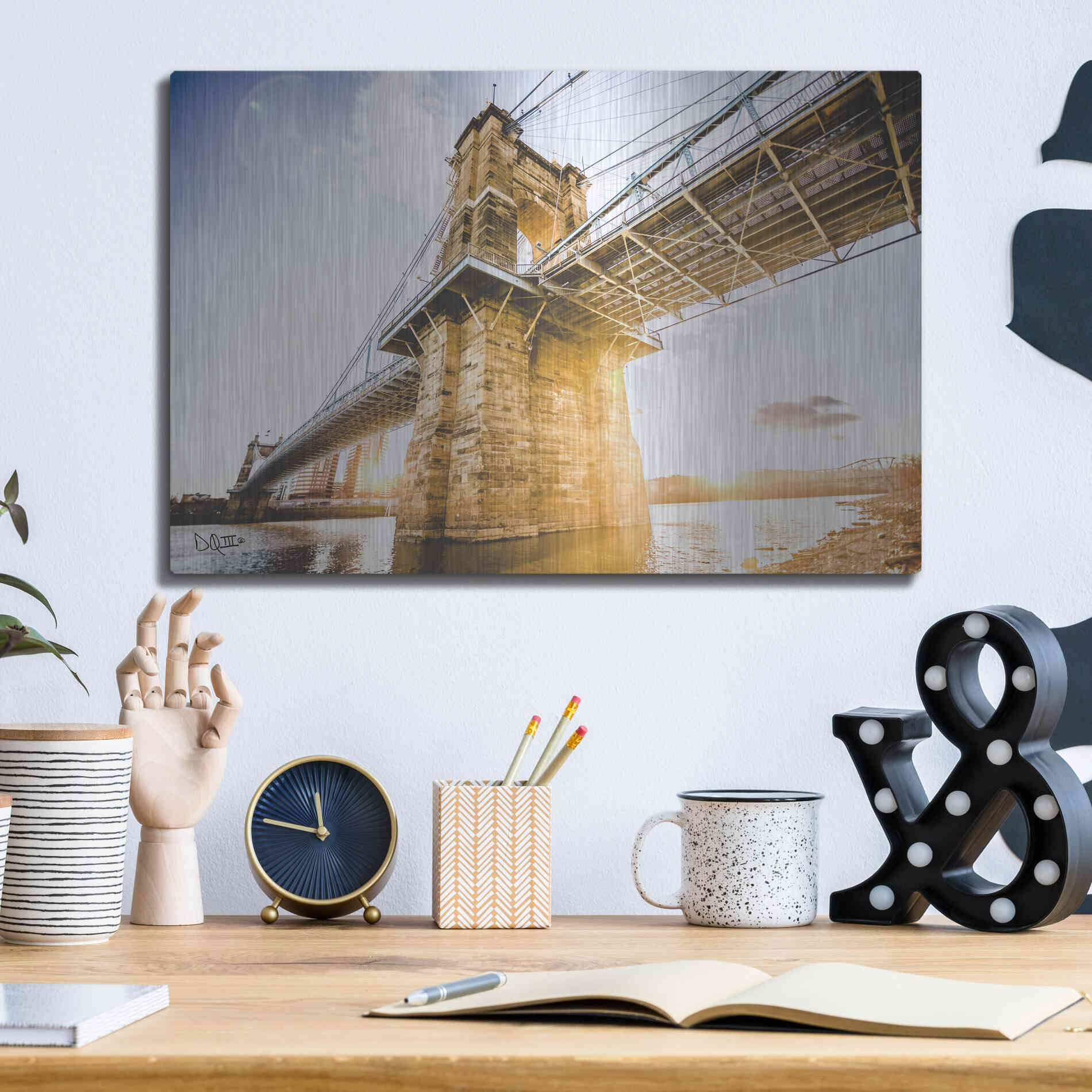 Luxe Metal Art 'Double Sunset' by Donnie Quillen Metal Wall Art,16x12