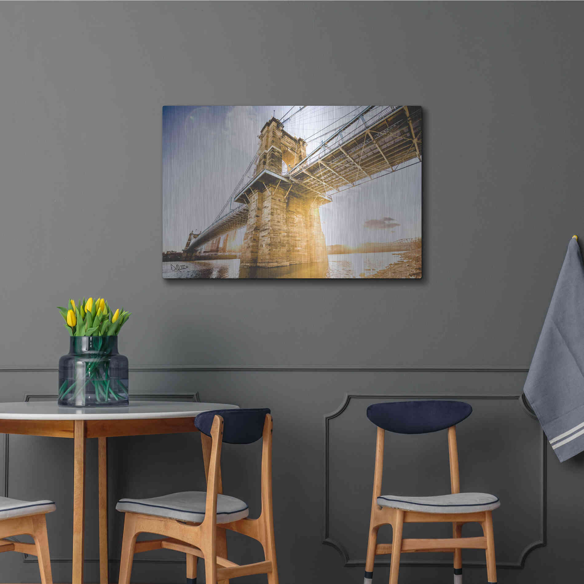 Luxe Metal Art 'Double Sunset' by Donnie Quillen Metal Wall Art,36x24