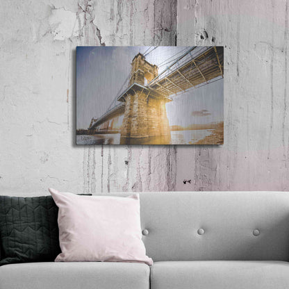 Luxe Metal Art 'Double Sunset' by Donnie Quillen Metal Wall Art,36x24