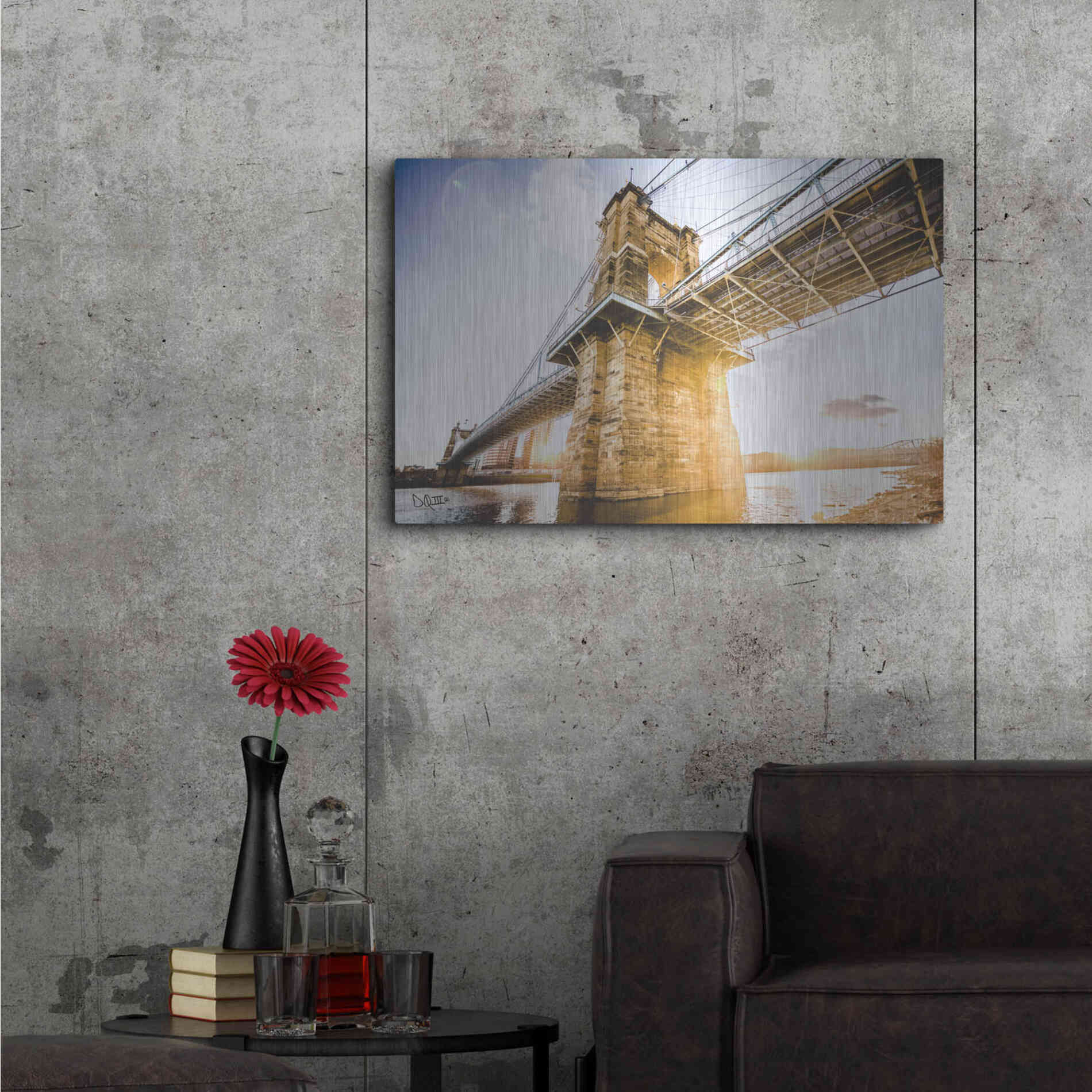 Luxe Metal Art 'Double Sunset' by Donnie Quillen Metal Wall Art,36x24