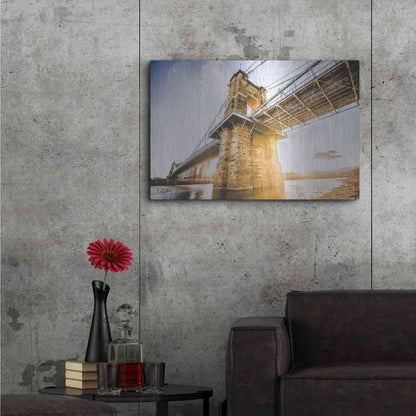 Luxe Metal Art 'Double Sunset' by Donnie Quillen Metal Wall Art,36x24