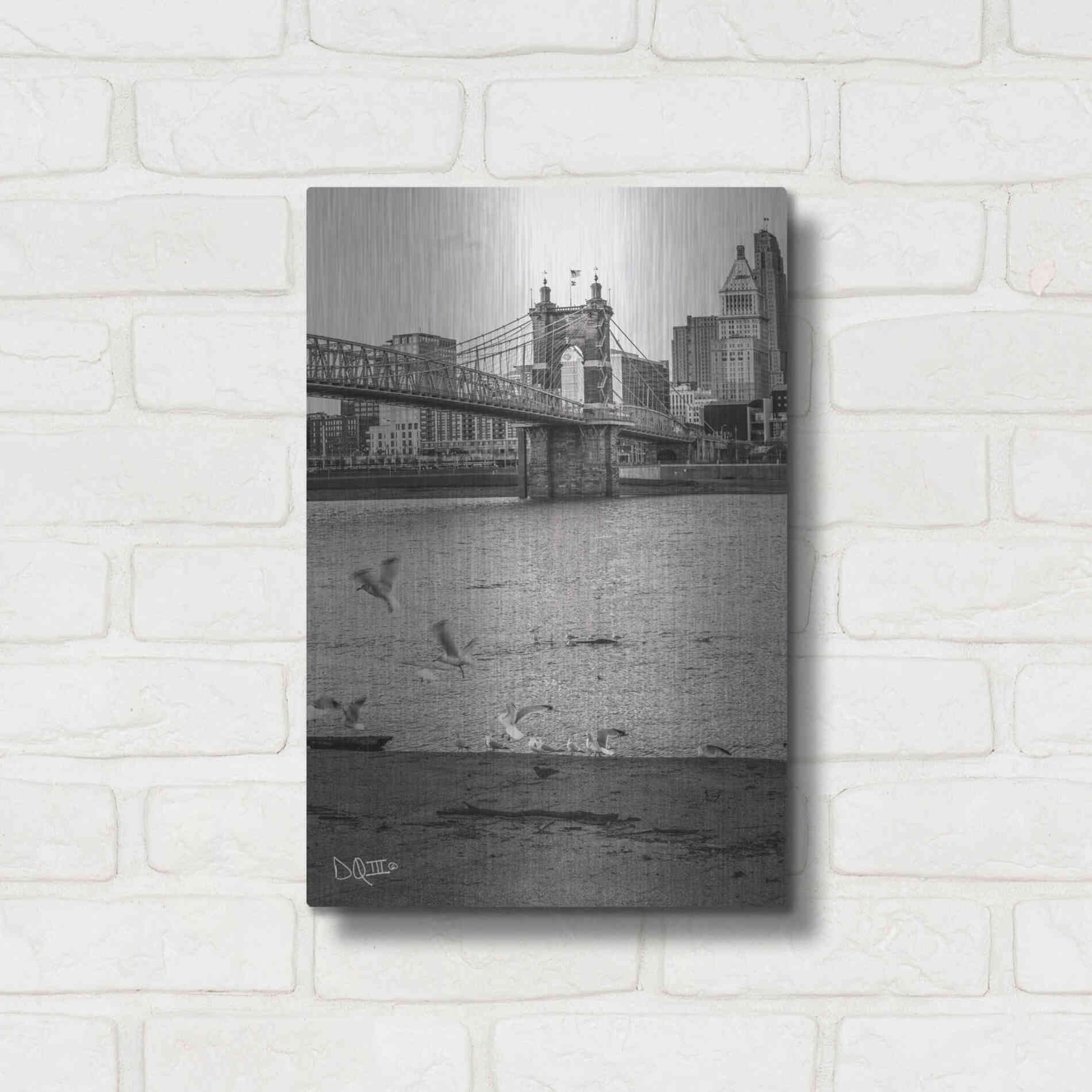 Luxe Metal Art 'Suspension Bridge I' by Donnie Quillen Metal Wall Art,12x16