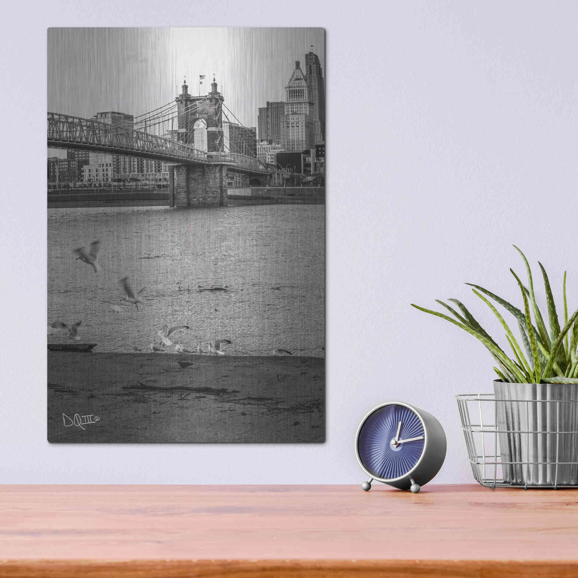 Luxe Metal Art 'Suspension Bridge I' by Donnie Quillen Metal Wall Art,12x16