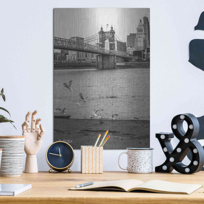 Luxe Metal Art 'Suspension Bridge I' by Donnie Quillen Metal Wall Art,12x16