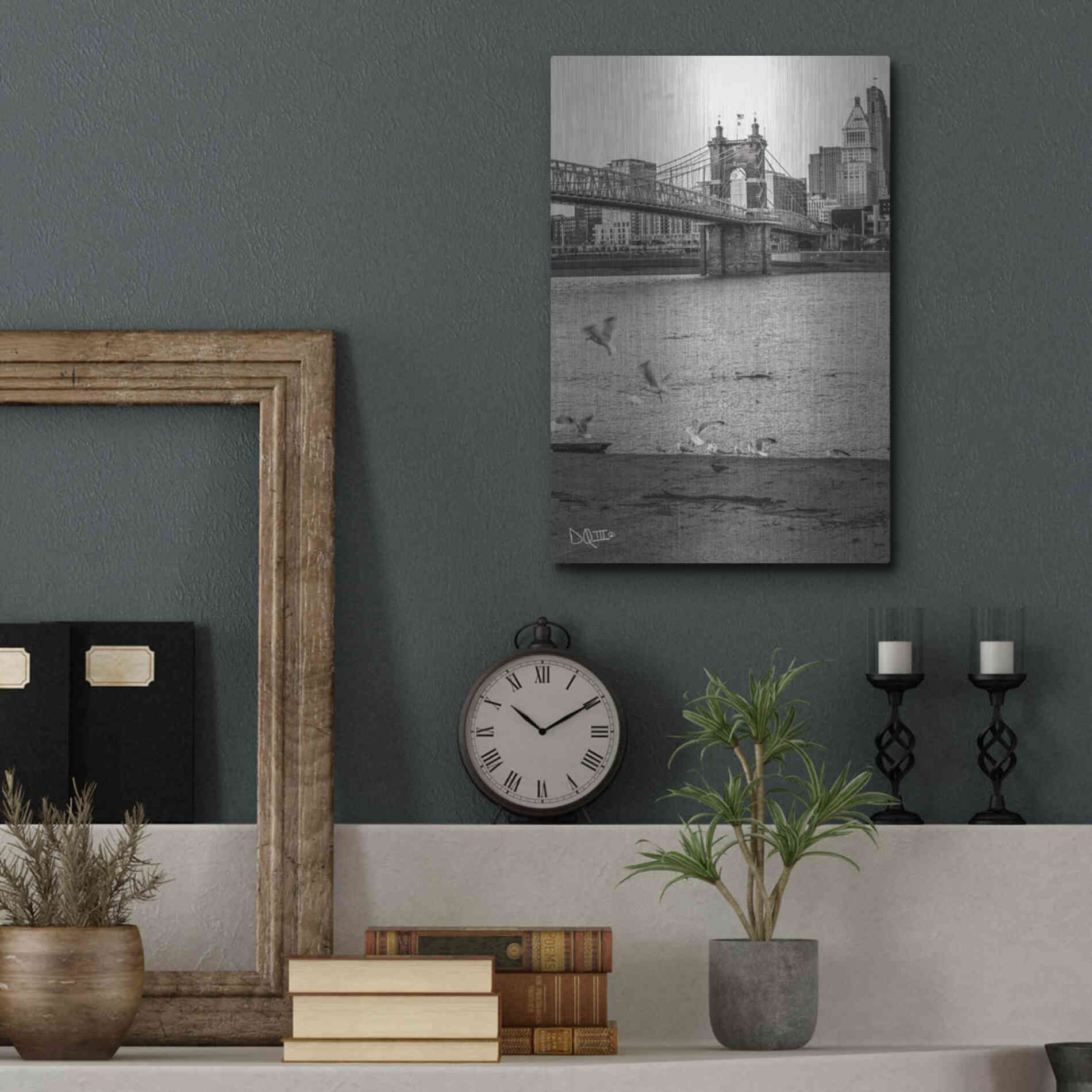 Luxe Metal Art 'Suspension Bridge I' by Donnie Quillen Metal Wall Art,12x16