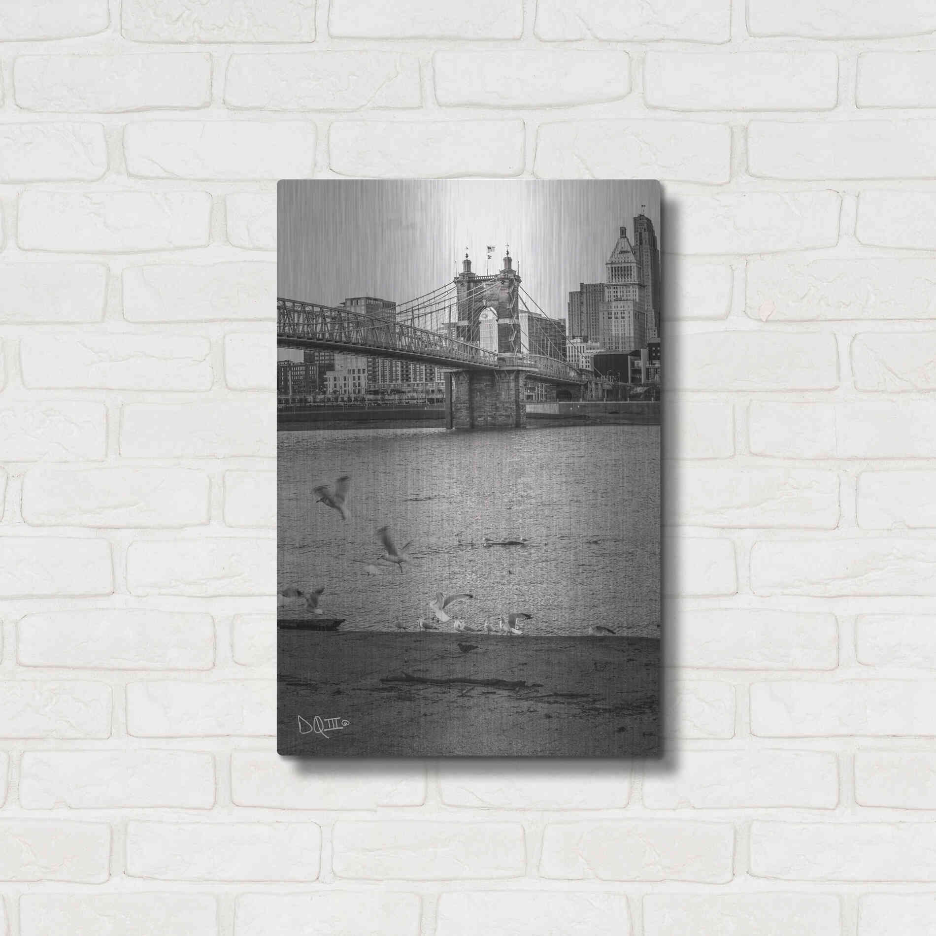 Luxe Metal Art 'Suspension Bridge I' by Donnie Quillen Metal Wall Art,16x24