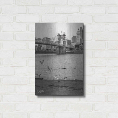 Luxe Metal Art 'Suspension Bridge I' by Donnie Quillen Metal Wall Art,16x24