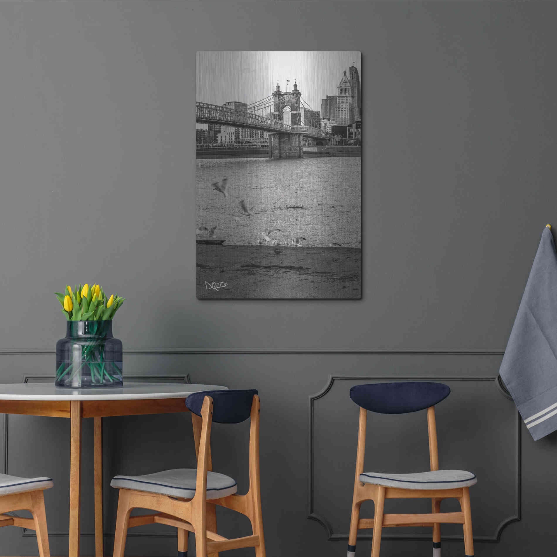 Luxe Metal Art 'Suspension Bridge I' by Donnie Quillen Metal Wall Art,24x36