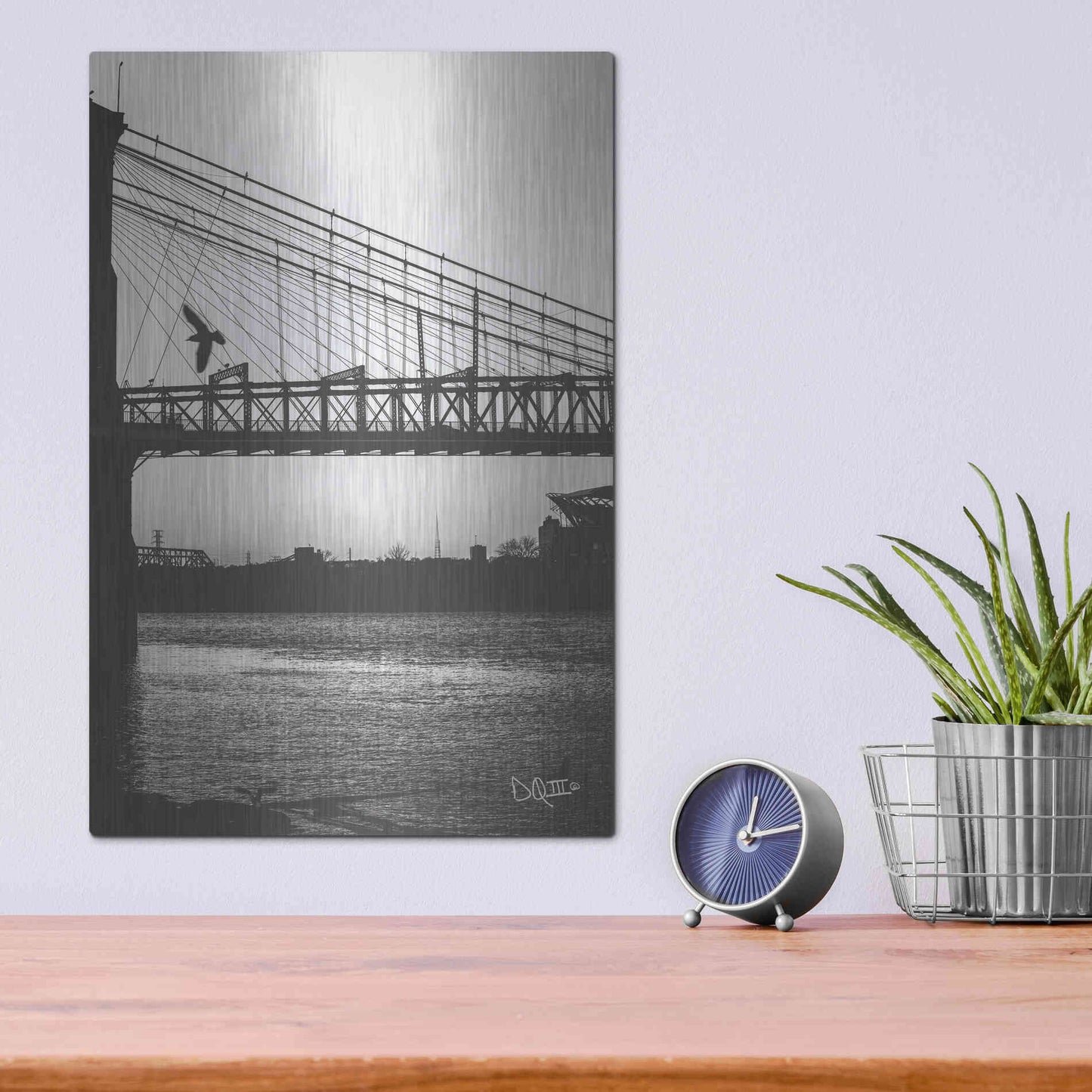 Luxe Metal Art 'Suspension Bridge II' by Donnie Quillen Metal Wall Art,12x16