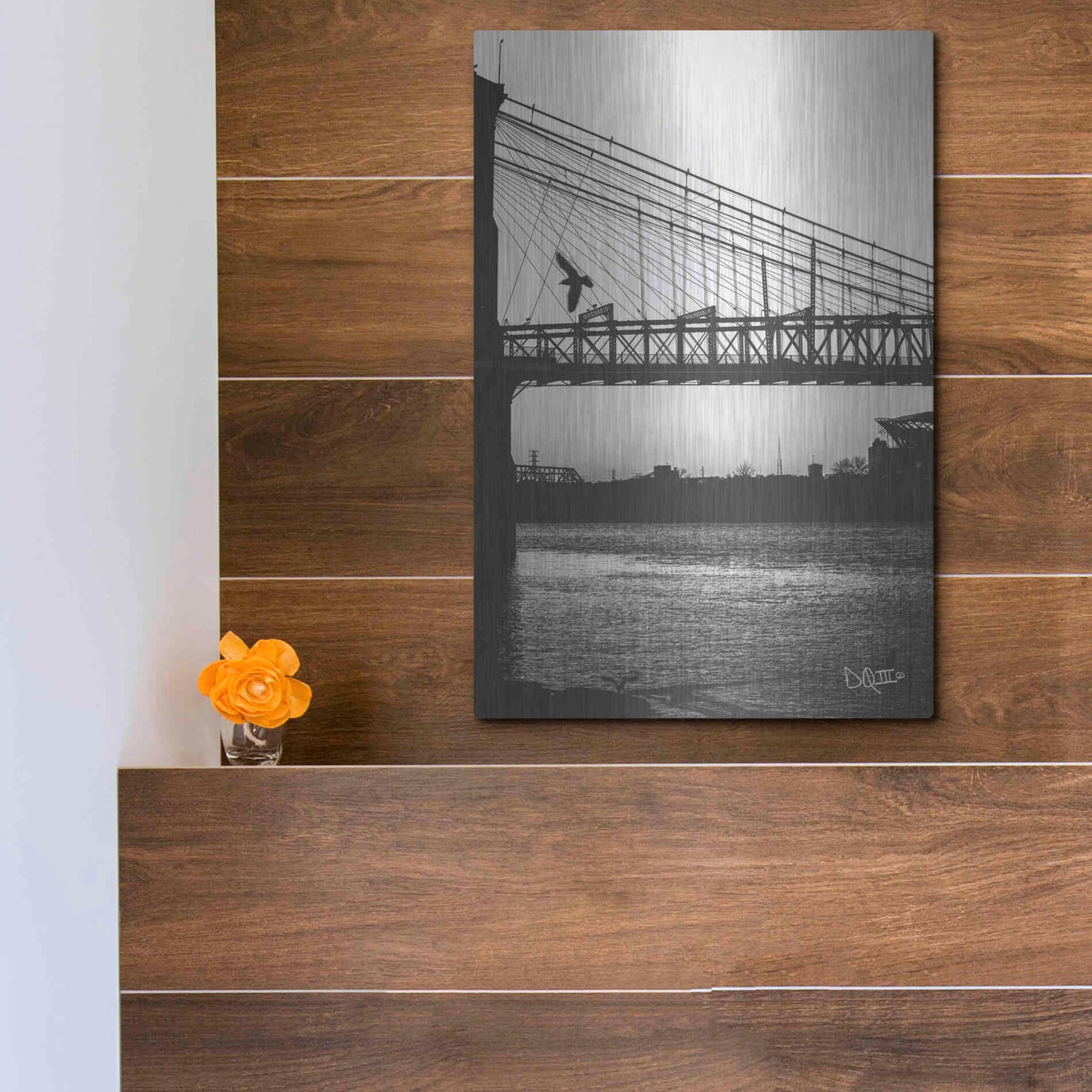 Luxe Metal Art 'Suspension Bridge II' by Donnie Quillen Metal Wall Art,12x16
